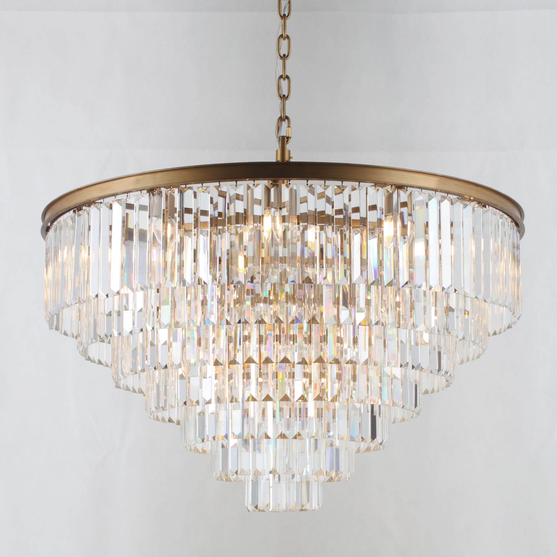 5-Tier Odeon Crystal Fringe Chandelier - Italian Concept - Frame Finish