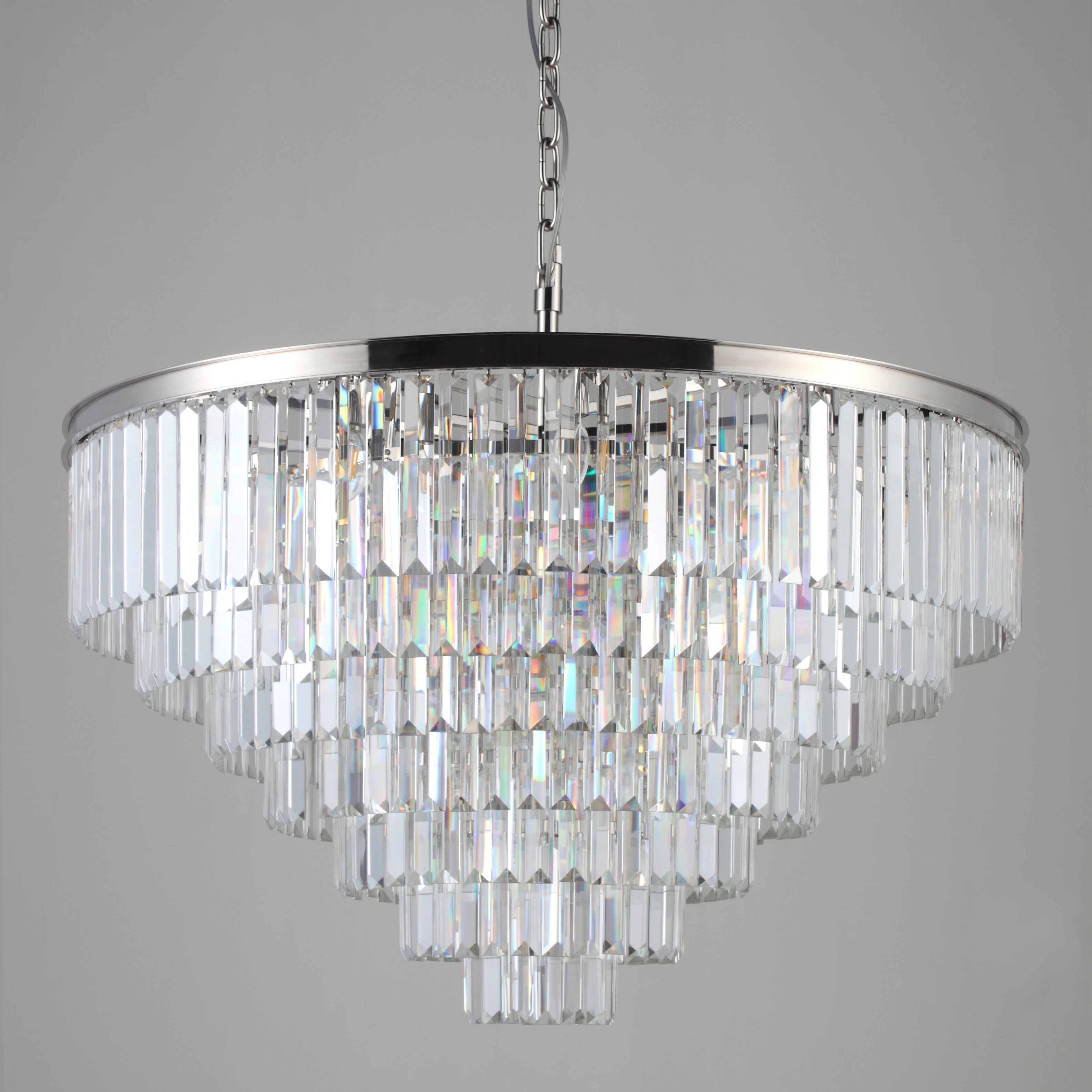 Odeon Round Crystal Fringe Chandelier Collection - Italian Concept