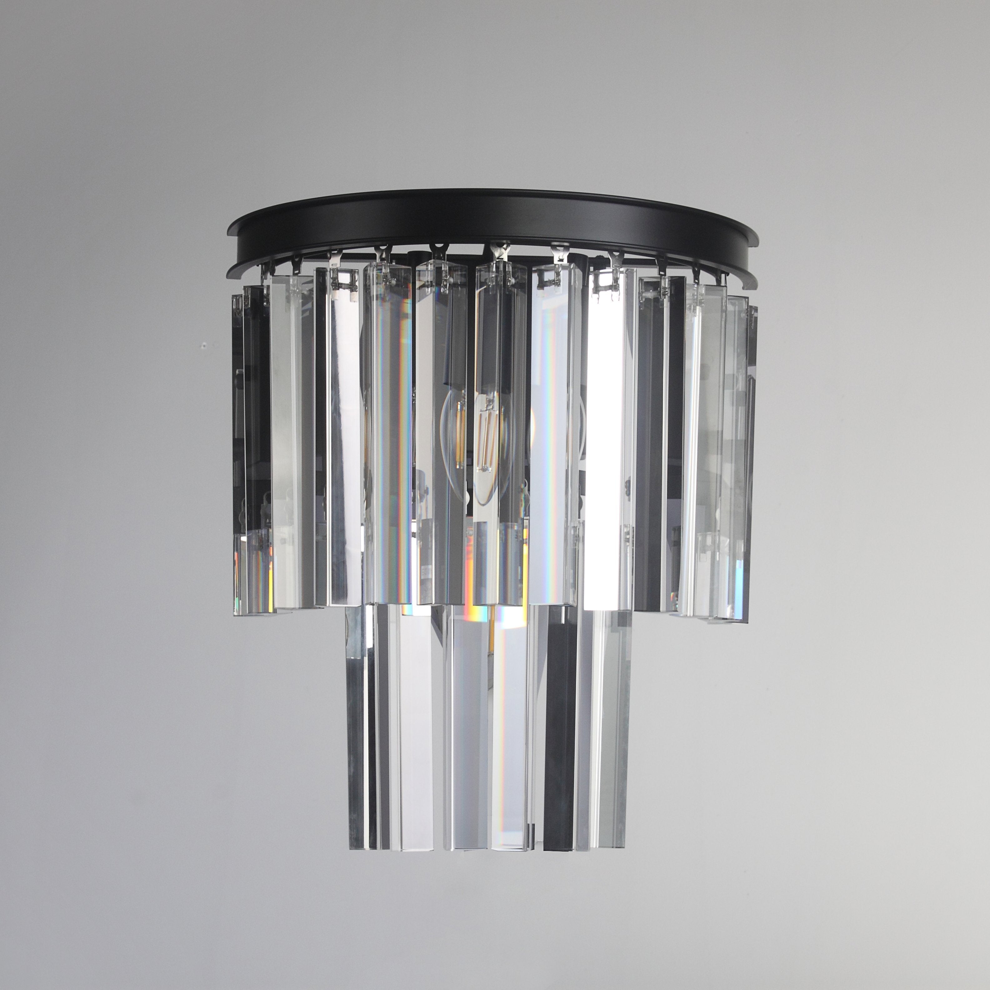Apex Odeon Crystal Fringe 2-Tier Sconce - Italian Concept - 