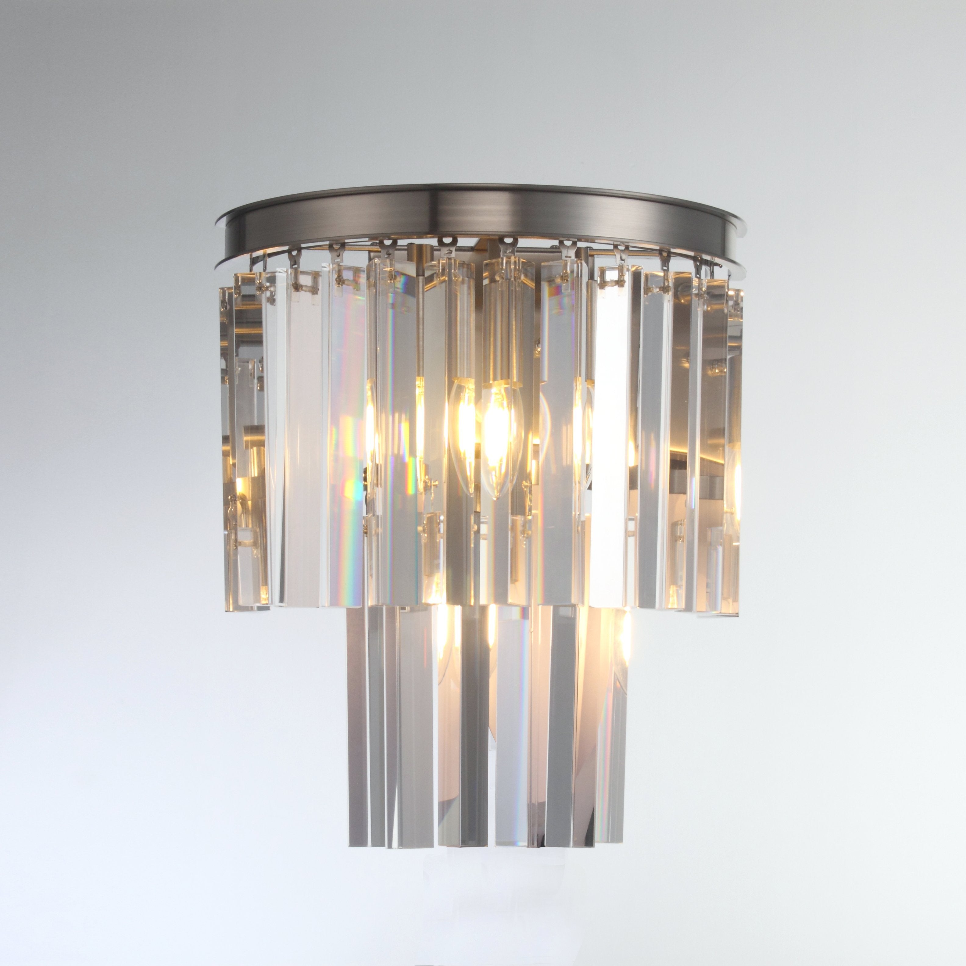 Apex Odeon Crystal Fringe 2-Tier Sconce - Italian Concept - 