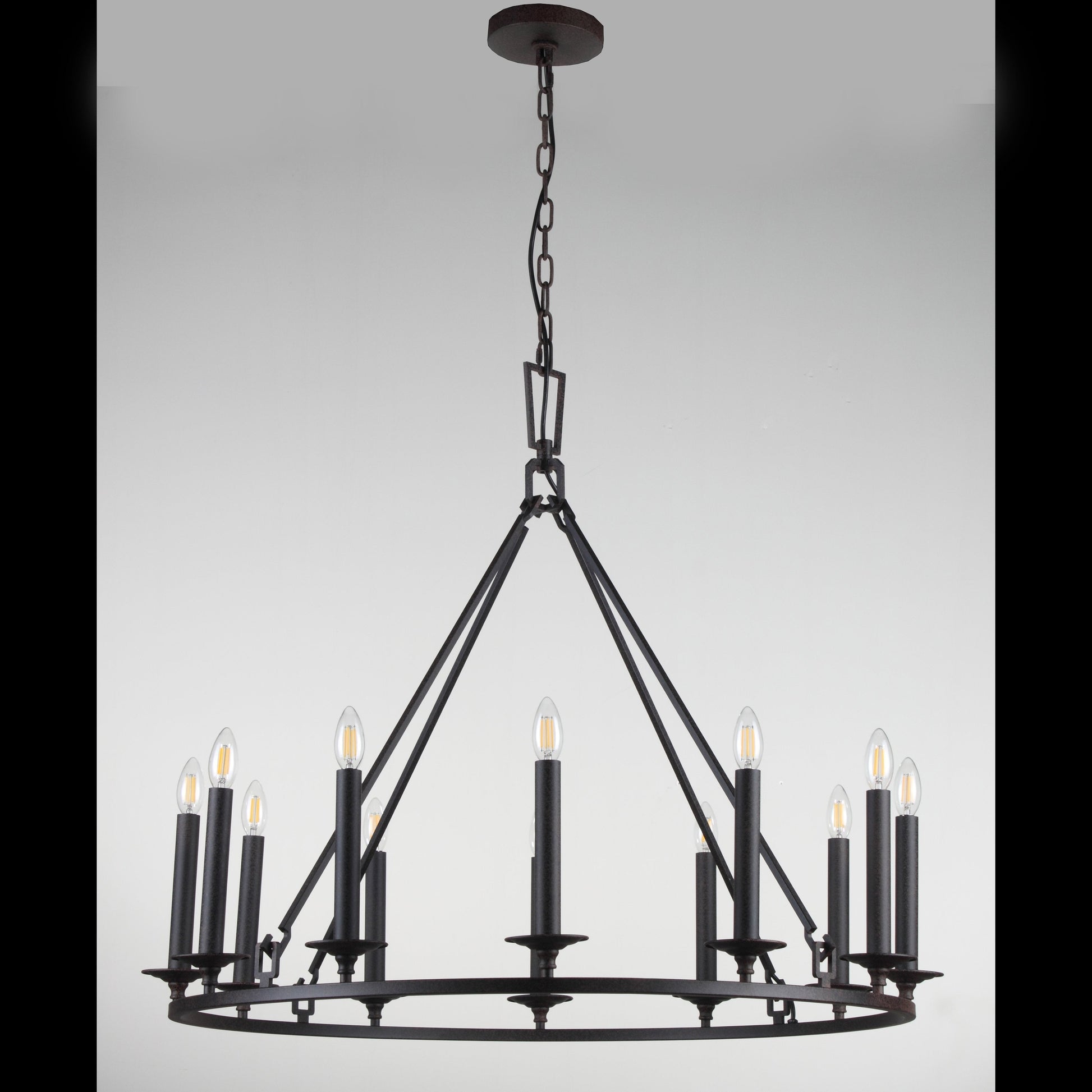 Wineyard Wheel Barrel Round 2-Tier Chandelier - Italian Concept