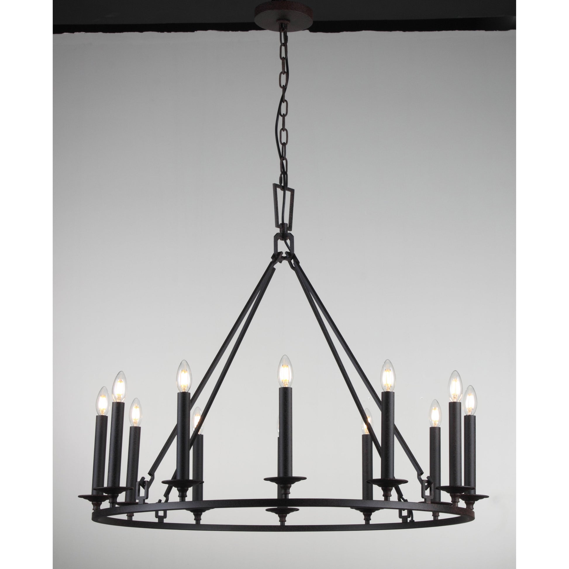 Wineyard Wheel Barrel Round Chandelier - Italian Concept