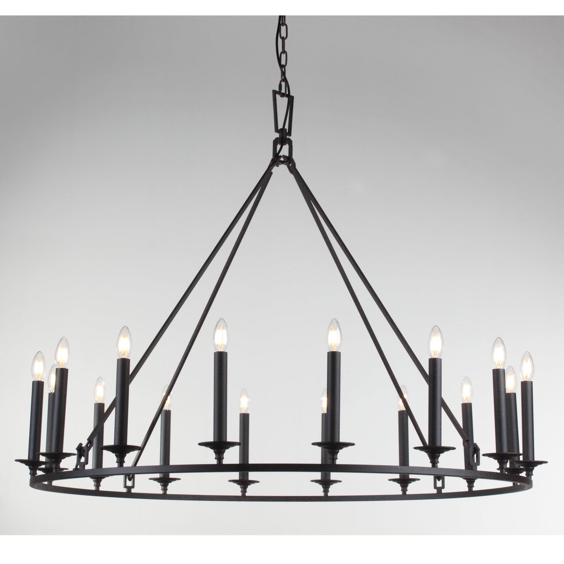 Wineyard Wheel Barrel Round 2-Tier Chandelier - Italian Concept