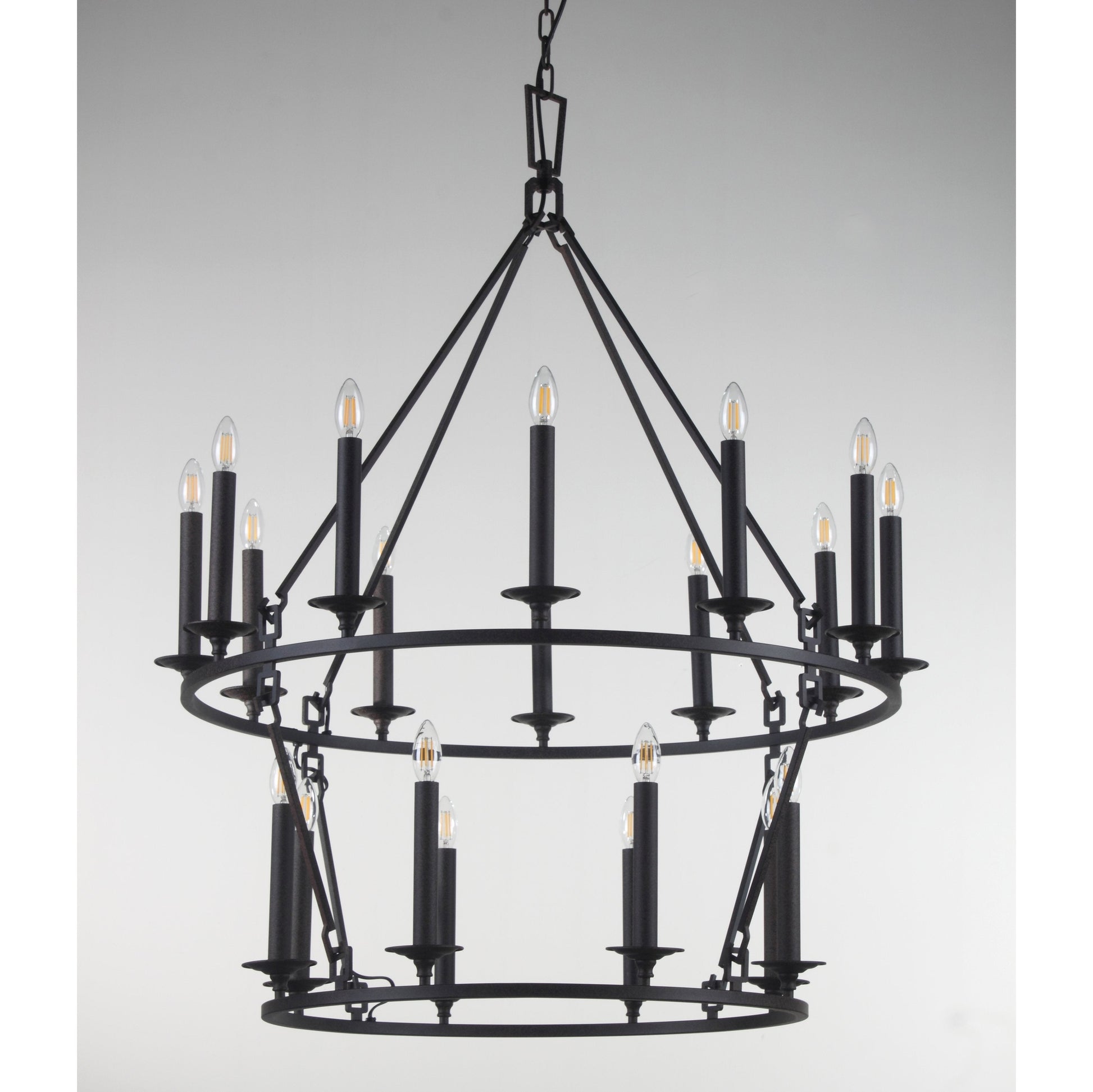Wineyard Wheel Barrel Round 2-Tier Chandelier - Italian Concept