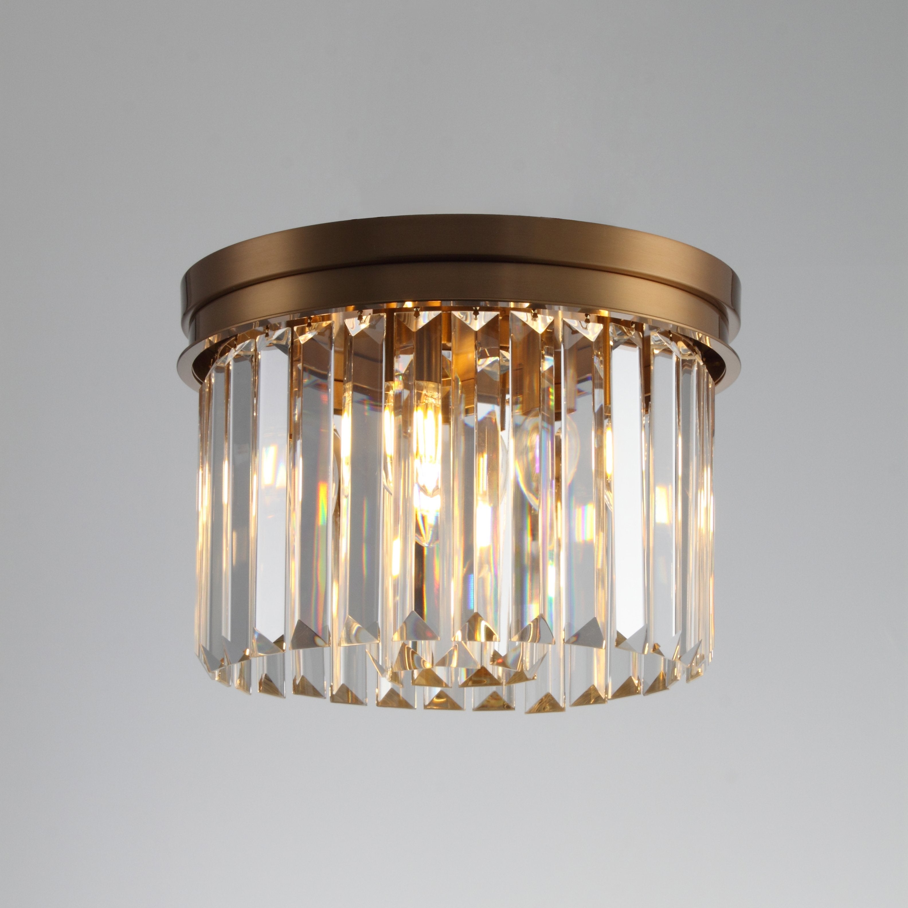 Apex Odeon Flushmount 1-Tier Odeon Crystal Fringe Chandelier - Italian Concept - 