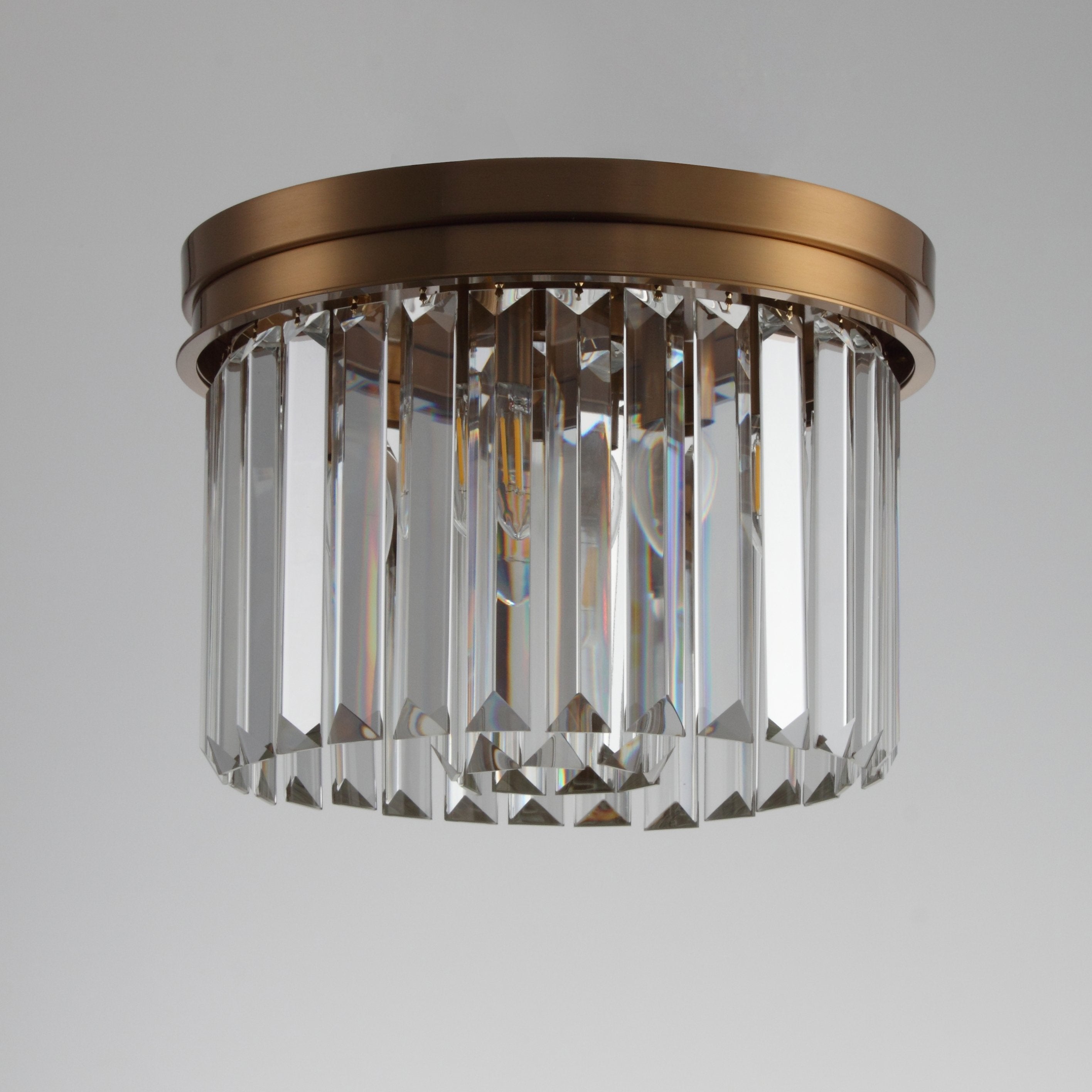 Apex Odeon Flushmount 1-Tier Odeon Crystal Fringe Chandelier - Italian Concept - 