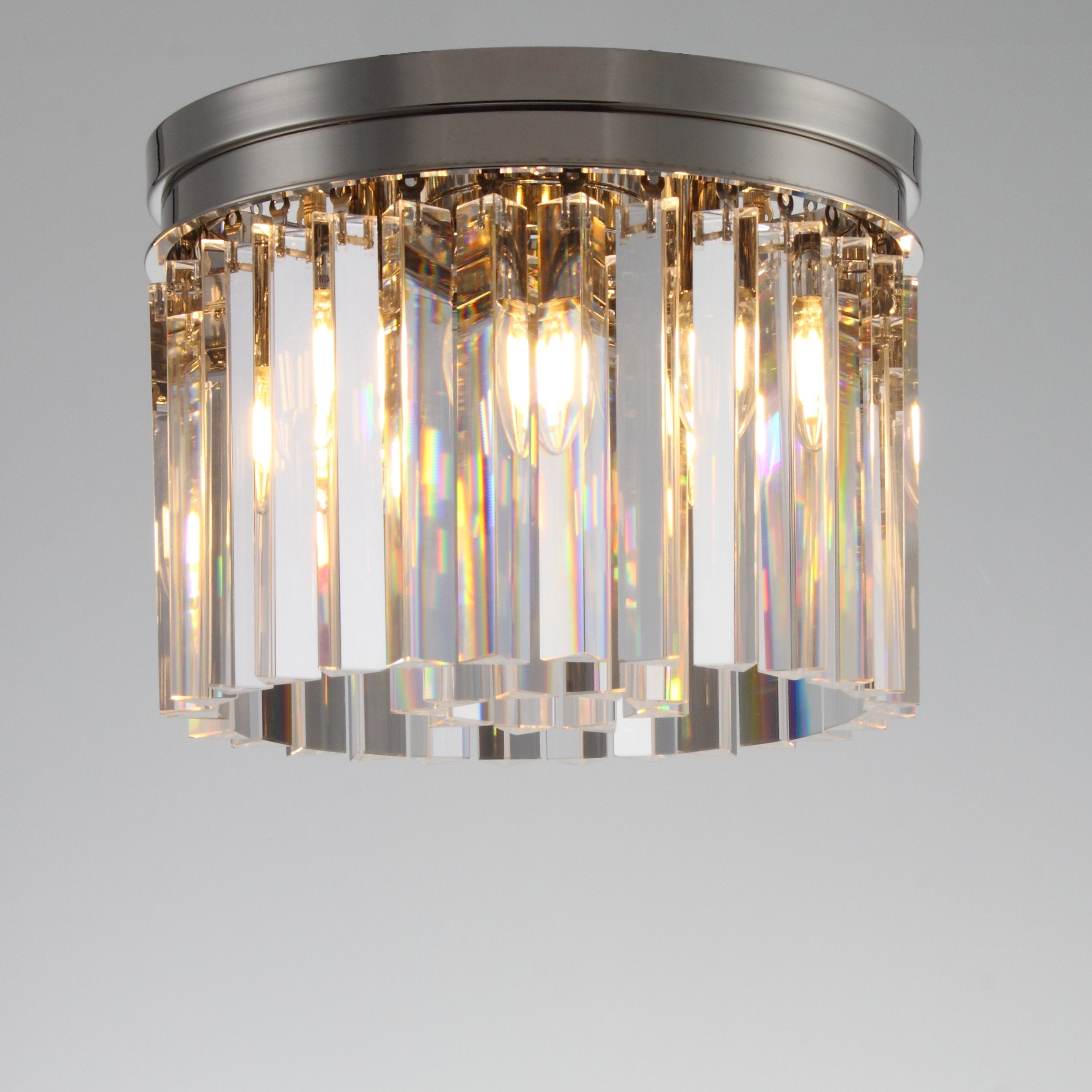 Apex Odeon Flushmount 1-Tier Odeon Crystal Fringe Chandelier - Italian Concept - 