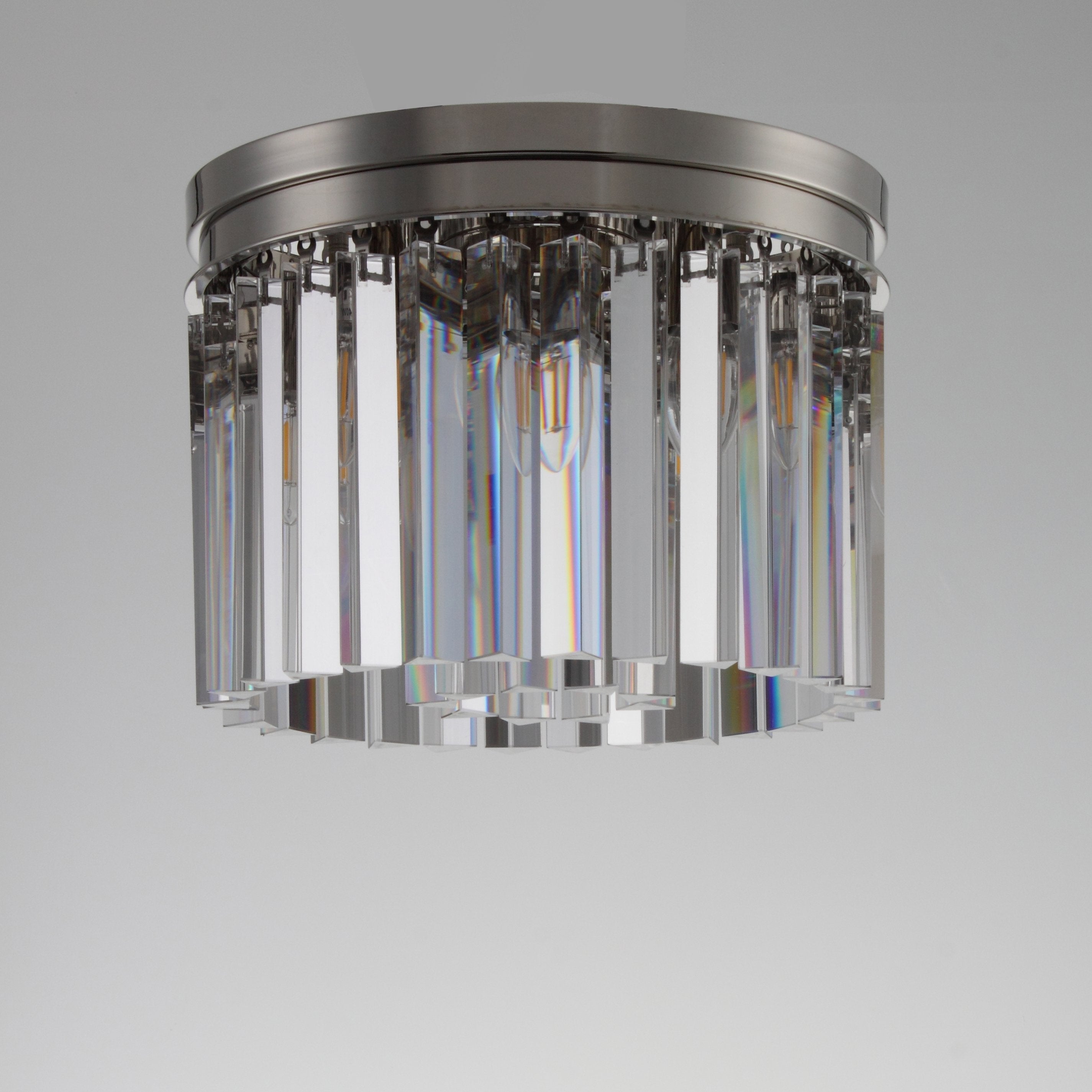 Apex Odeon Flushmount 1-Tier Odeon Crystal Fringe Chandelier - Italian Concept - 