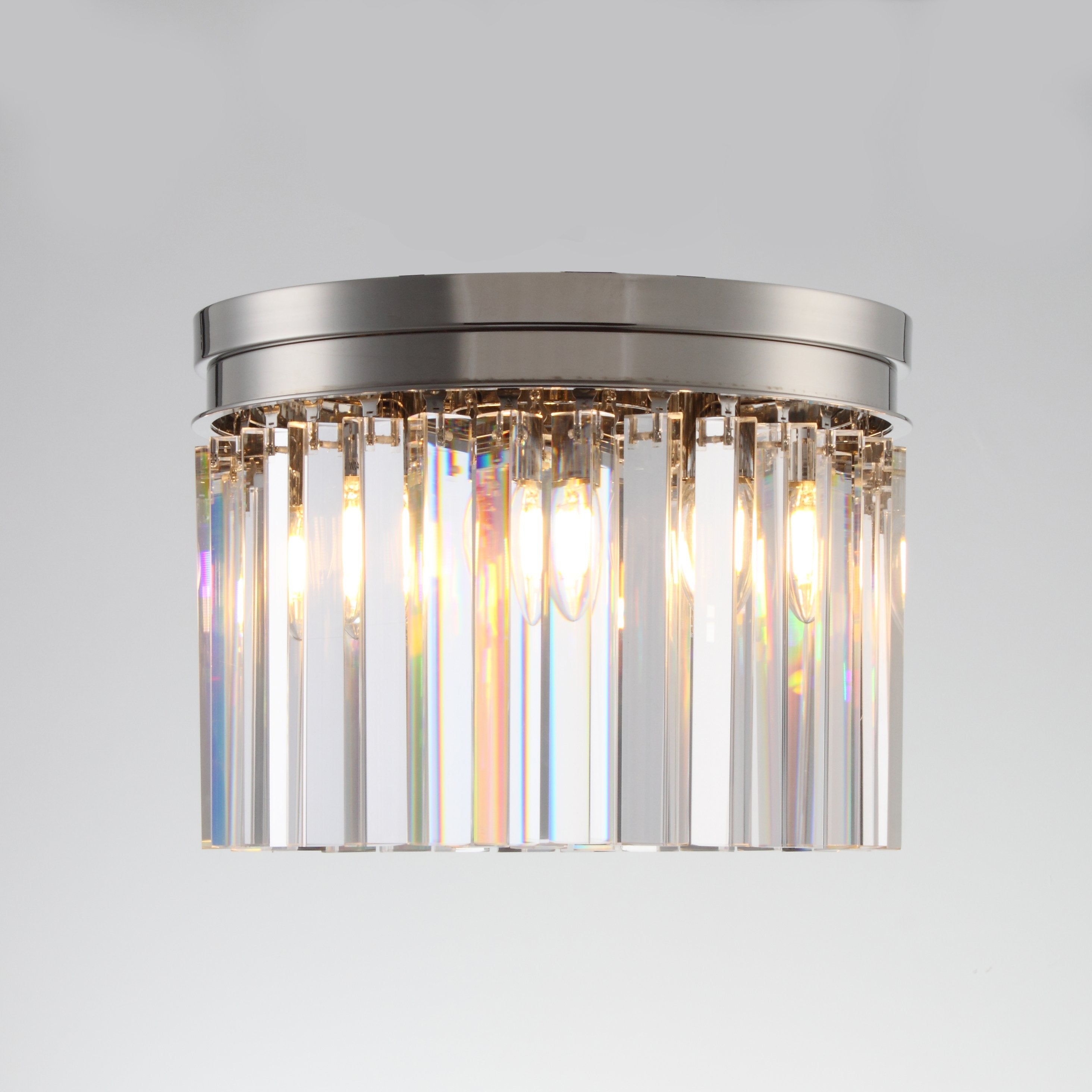 Apex Odeon Flushmount 1-Tier Odeon Crystal Fringe Chandelier - Italian Concept - 