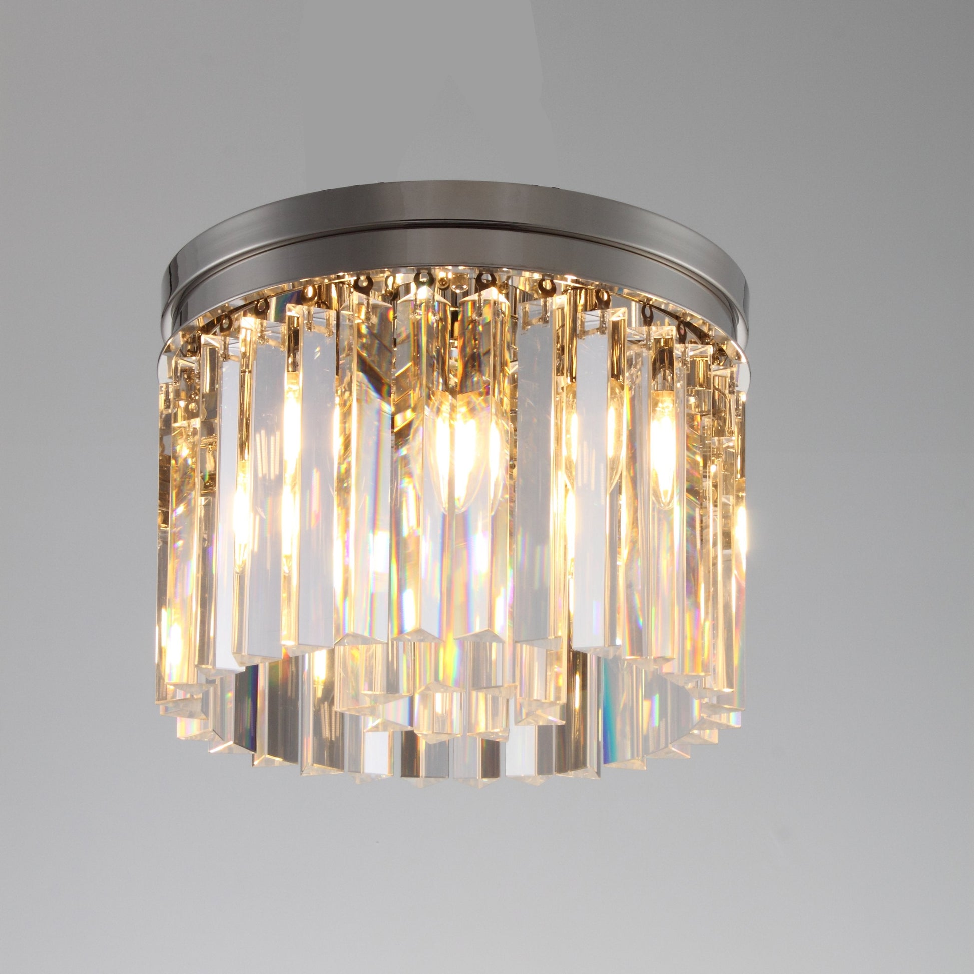 Apex Odeon Flushmount 1-Tier Odeon Crystal Fringe Chandelier - Italian Concept - 