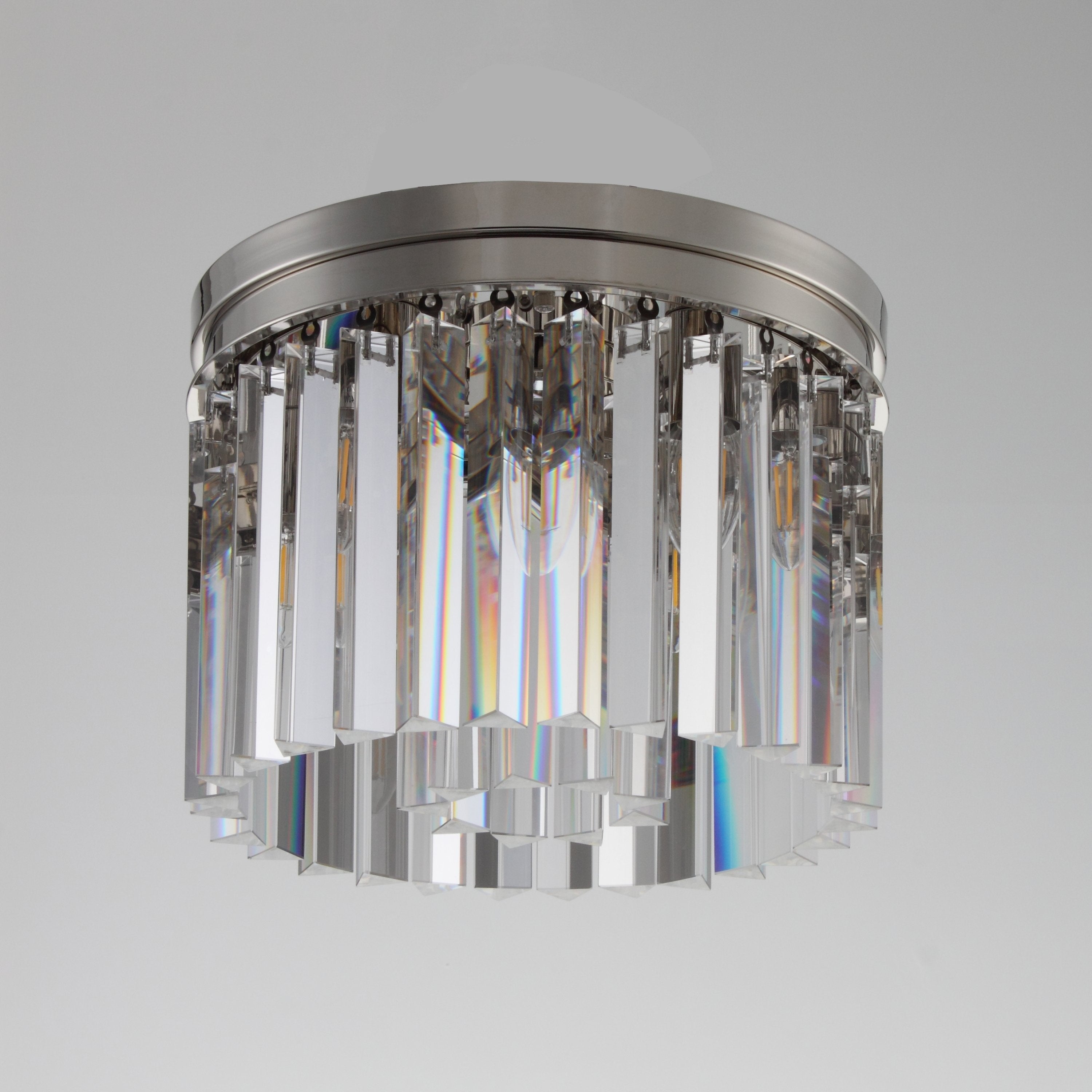 Apex Odeon Flushmount 1-Tier Odeon Crystal Fringe Chandelier - Italian Concept - 