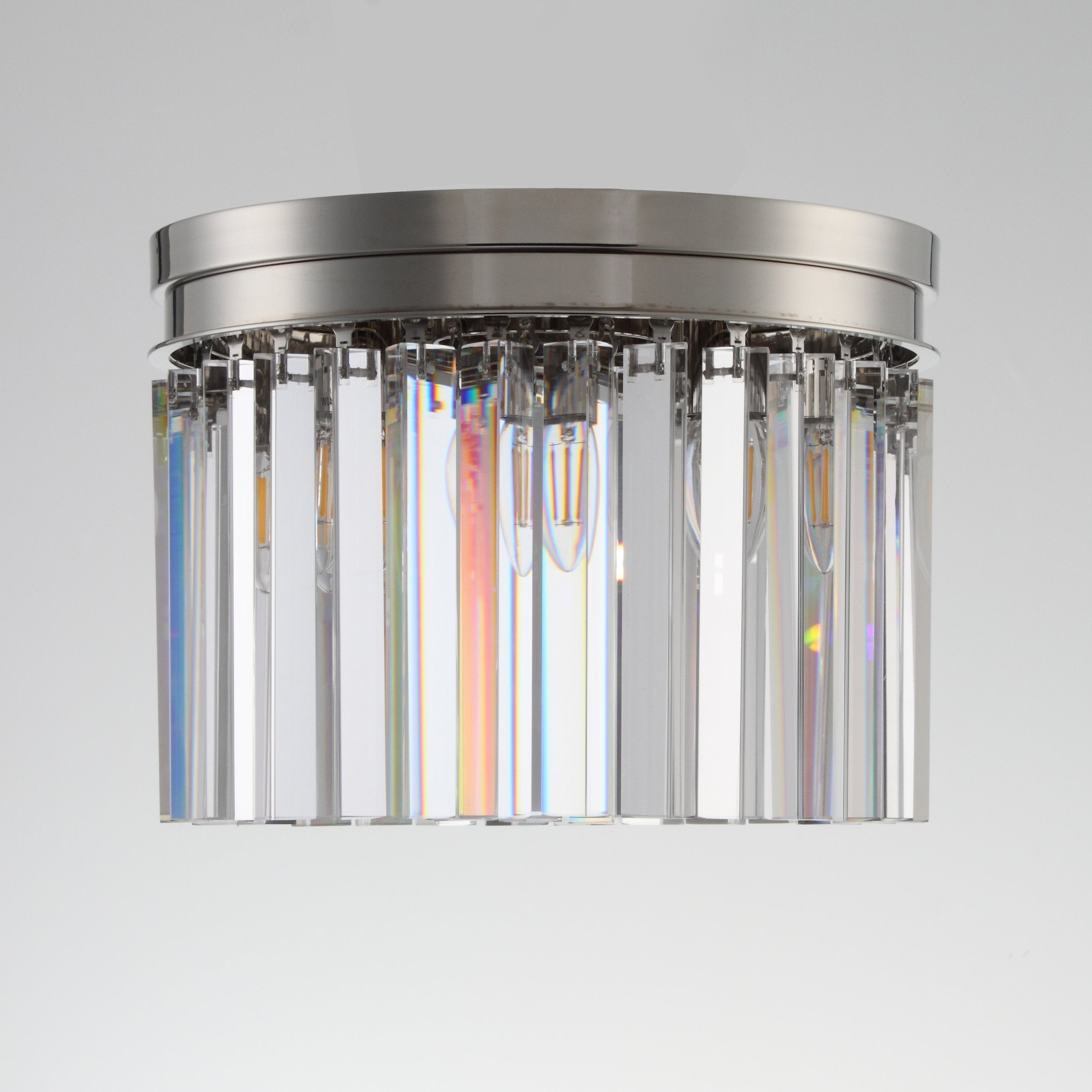 Apex Odeon Flushmount 1-Tier Odeon Crystal Fringe Chandelier - Italian Concept - 