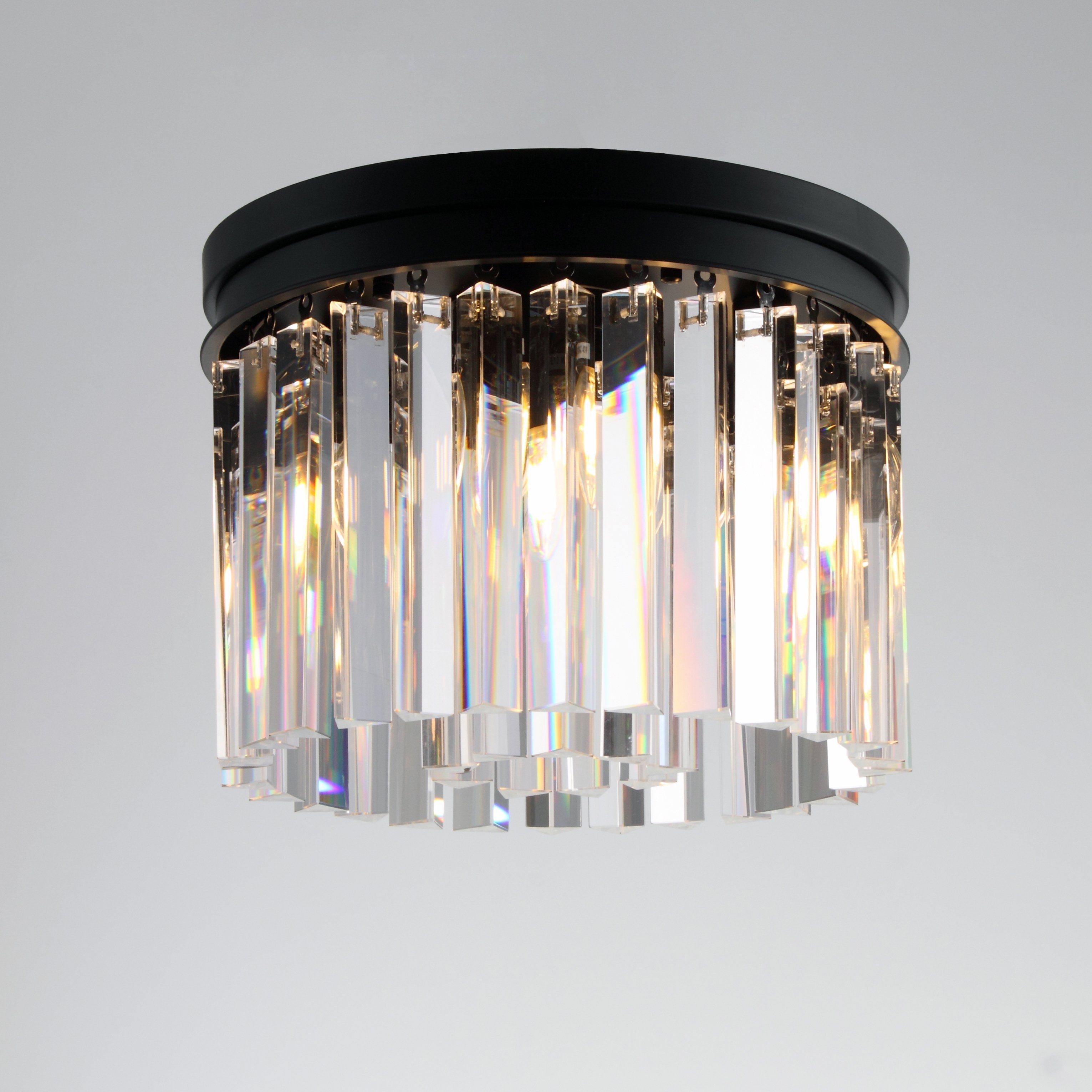 Apex Odeon Flushmount 1-Tier Odeon Crystal Fringe Chandelier - Italian Concept - 