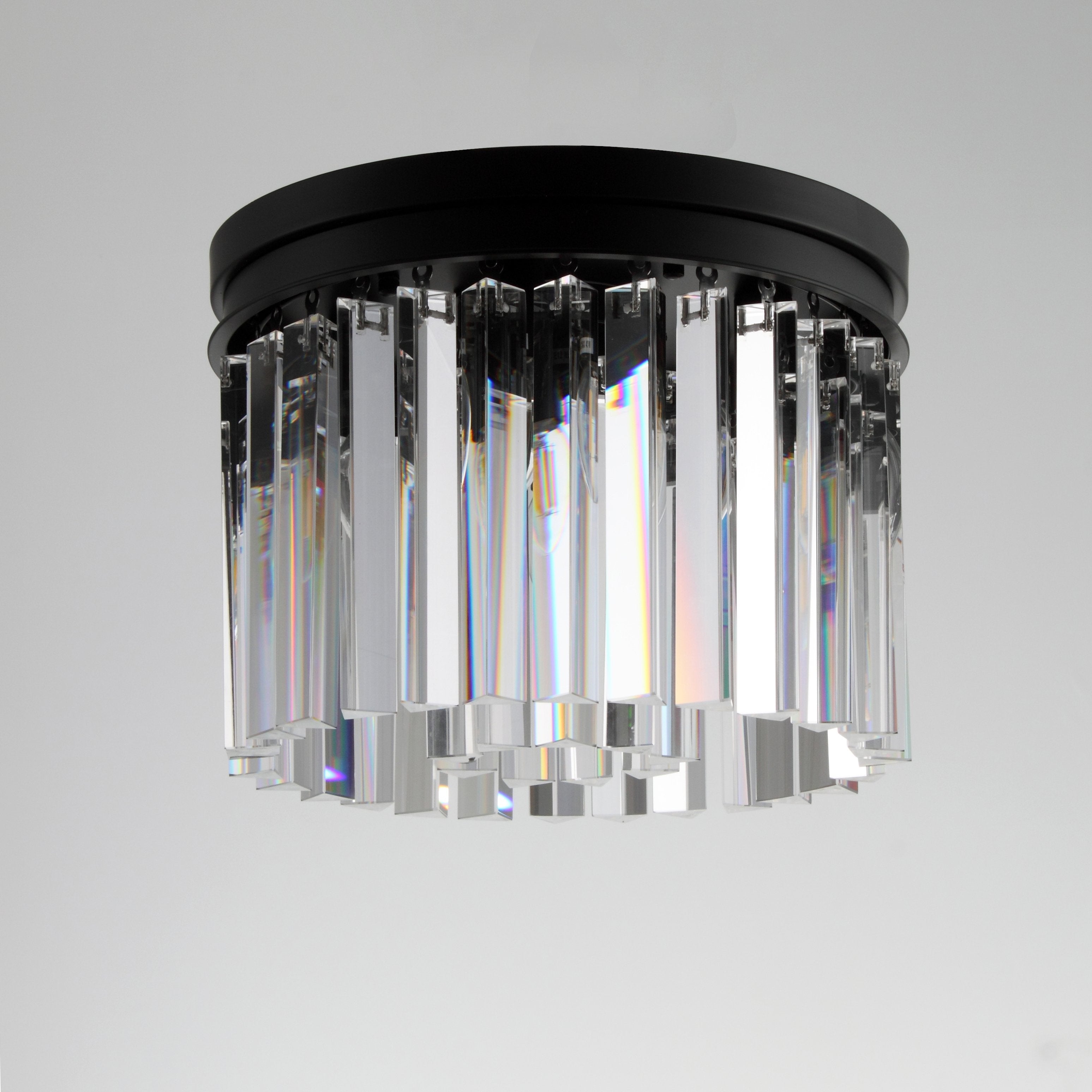 Apex Odeon Flushmount 1-Tier Odeon Crystal Fringe Chandelier - Italian Concept - 