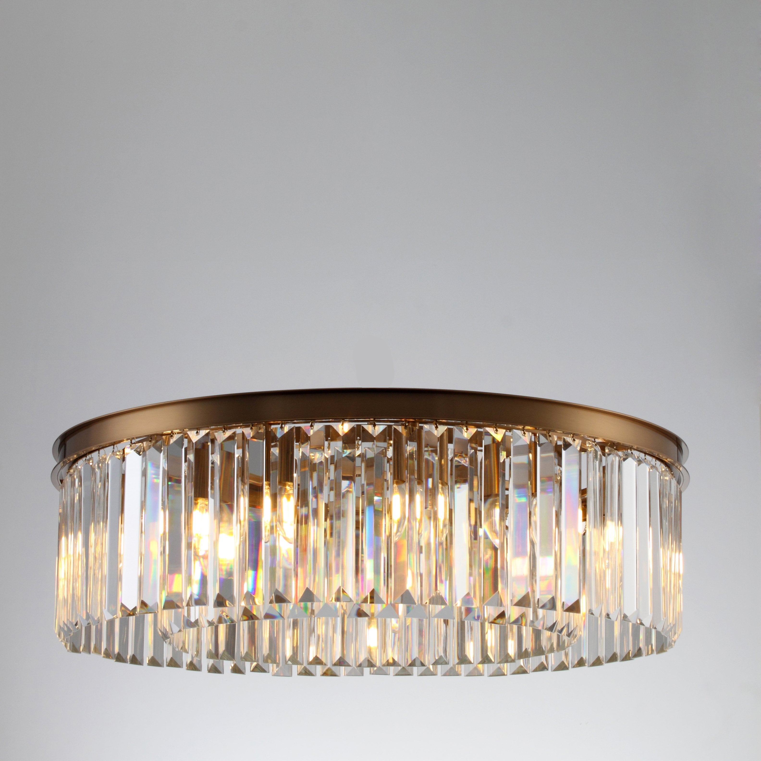 Odeon Flushmount 1-Tier Odeon Crystal Fringe Chandelier - Italian Concept - 