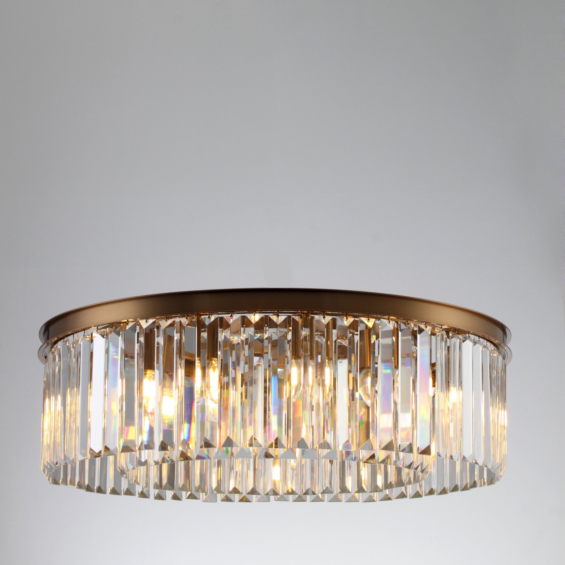 Apex Odeon Flushmount 1-Tier Odeon Crystal Fringe Chandelier - Italian Concept - 