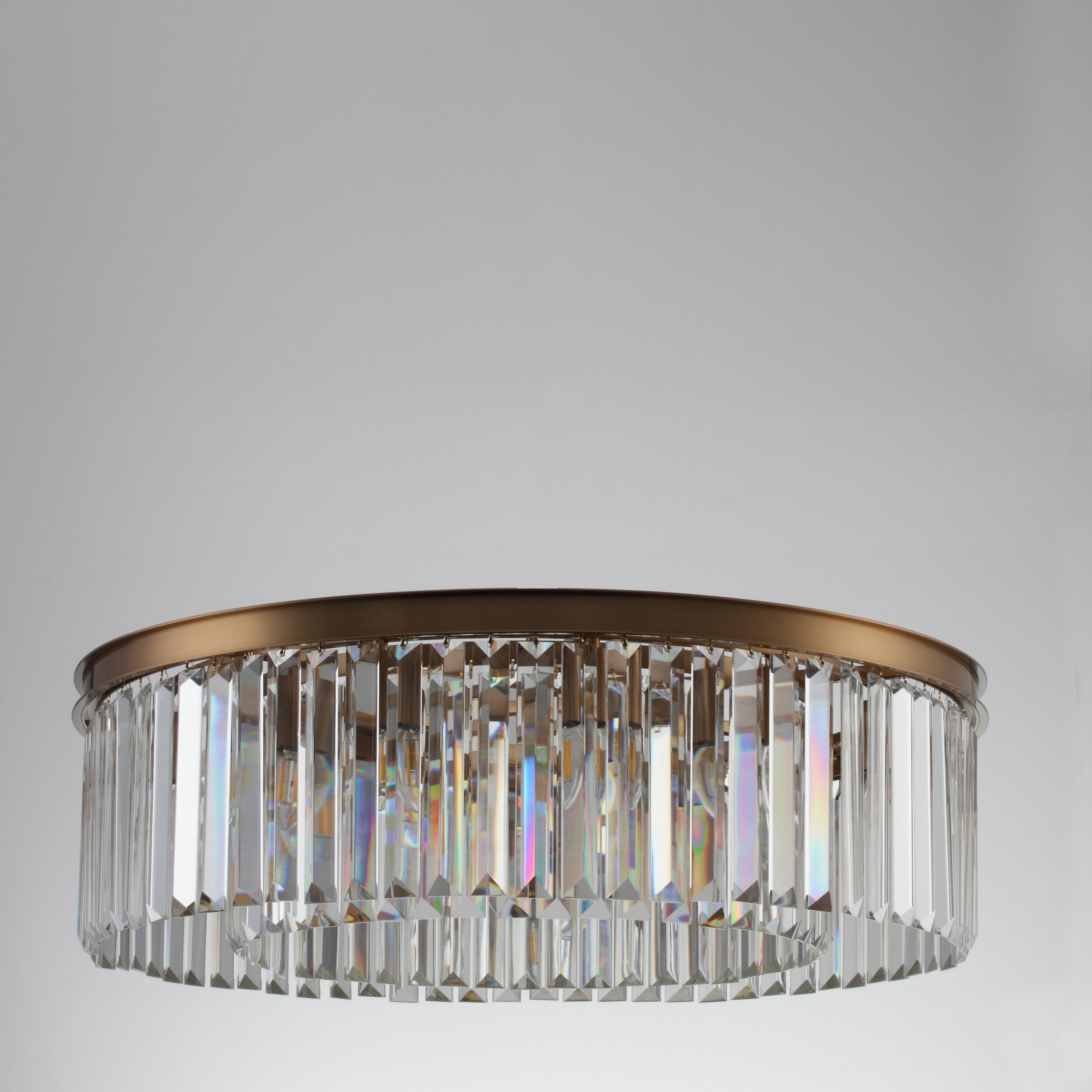 Apex Odeon Flushmount 1-Tier Odeon Crystal Fringe Chandelier - Italian Concept - 