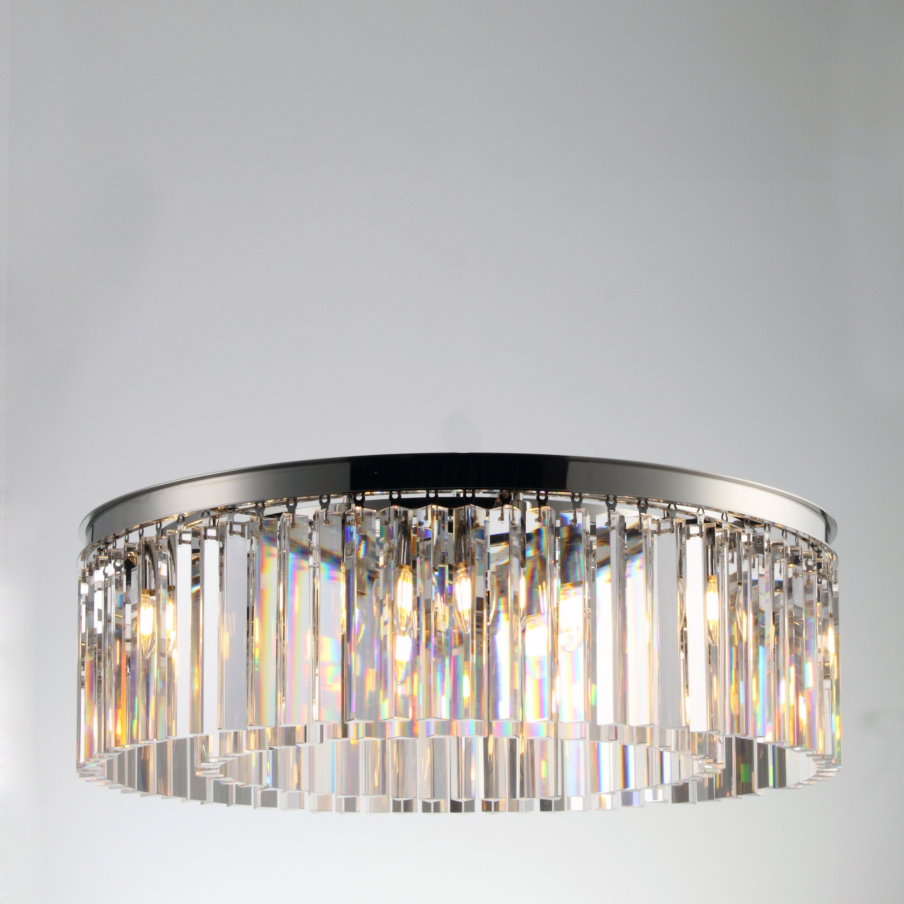 Apex Odeon Flushmount 1-Tier Odeon Crystal Fringe Chandelier - Italian Concept - 