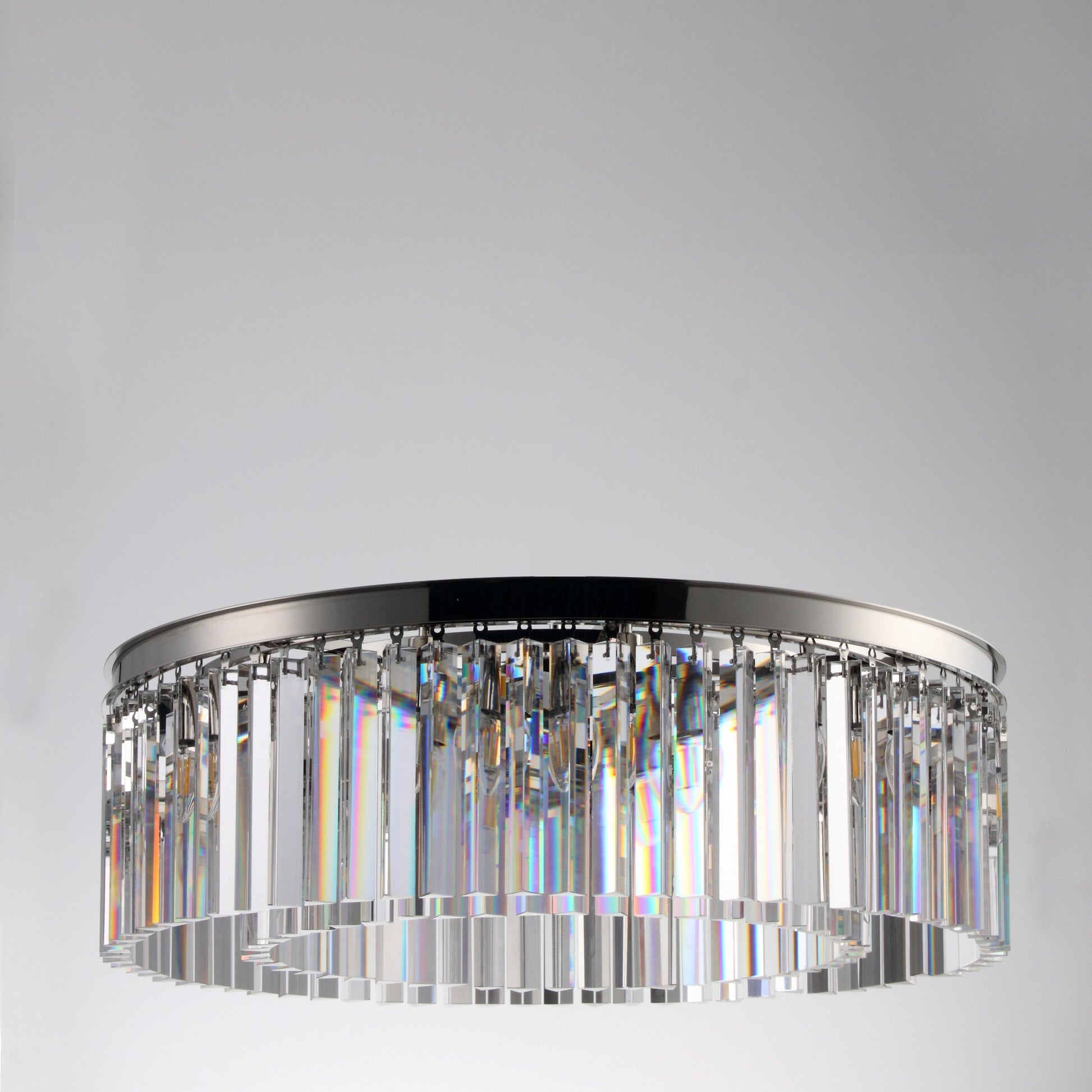 Apex Odeon Flushmount 1-Tier Odeon Crystal Fringe Chandelier - Italian Concept - 