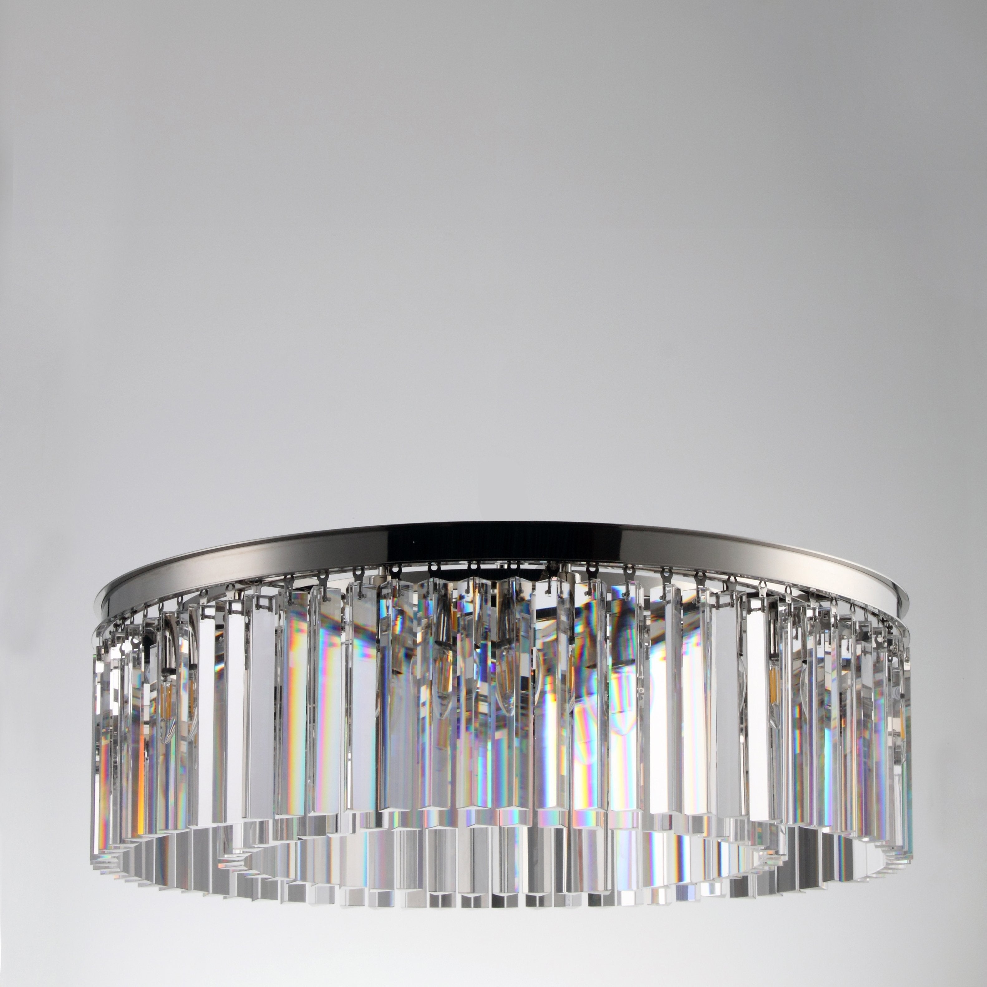 Apex Odeon Flushmount 1-Tier Odeon Crystal Fringe Chandelier - Italian Concept - 