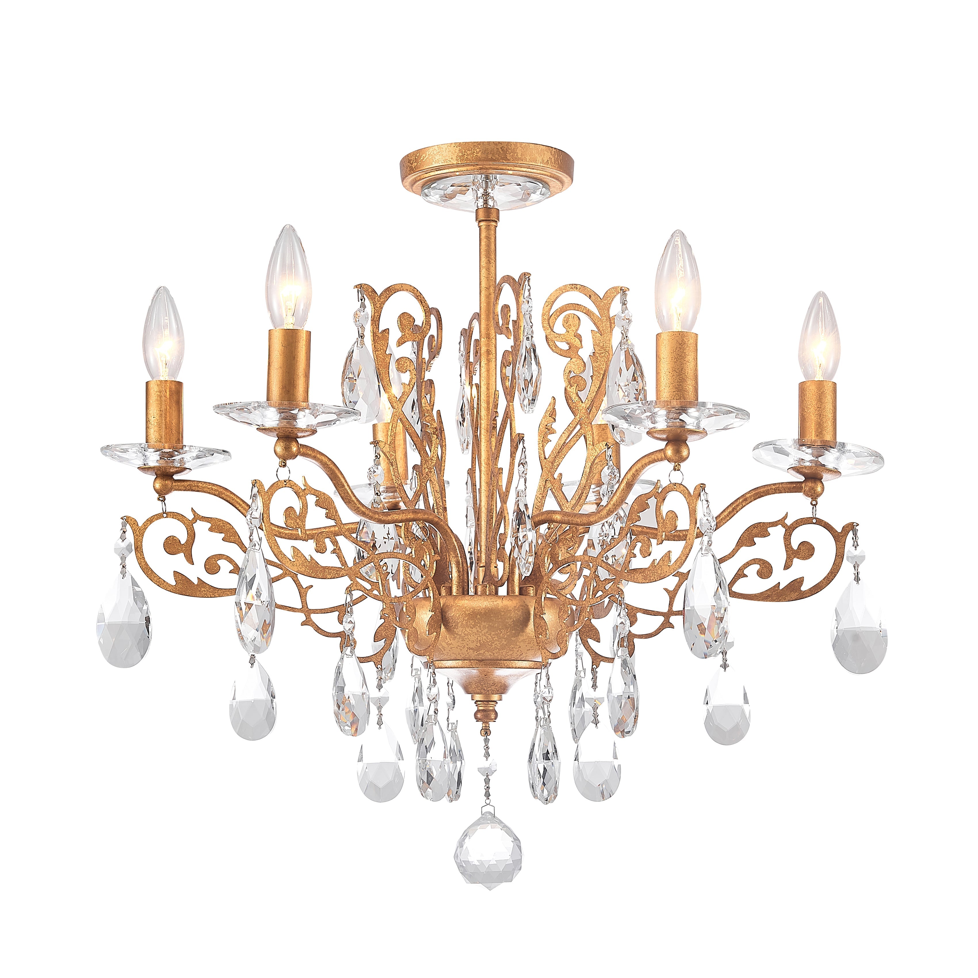 Easton Scroll French Country Crystal Chandelier - Italian Concept - Size