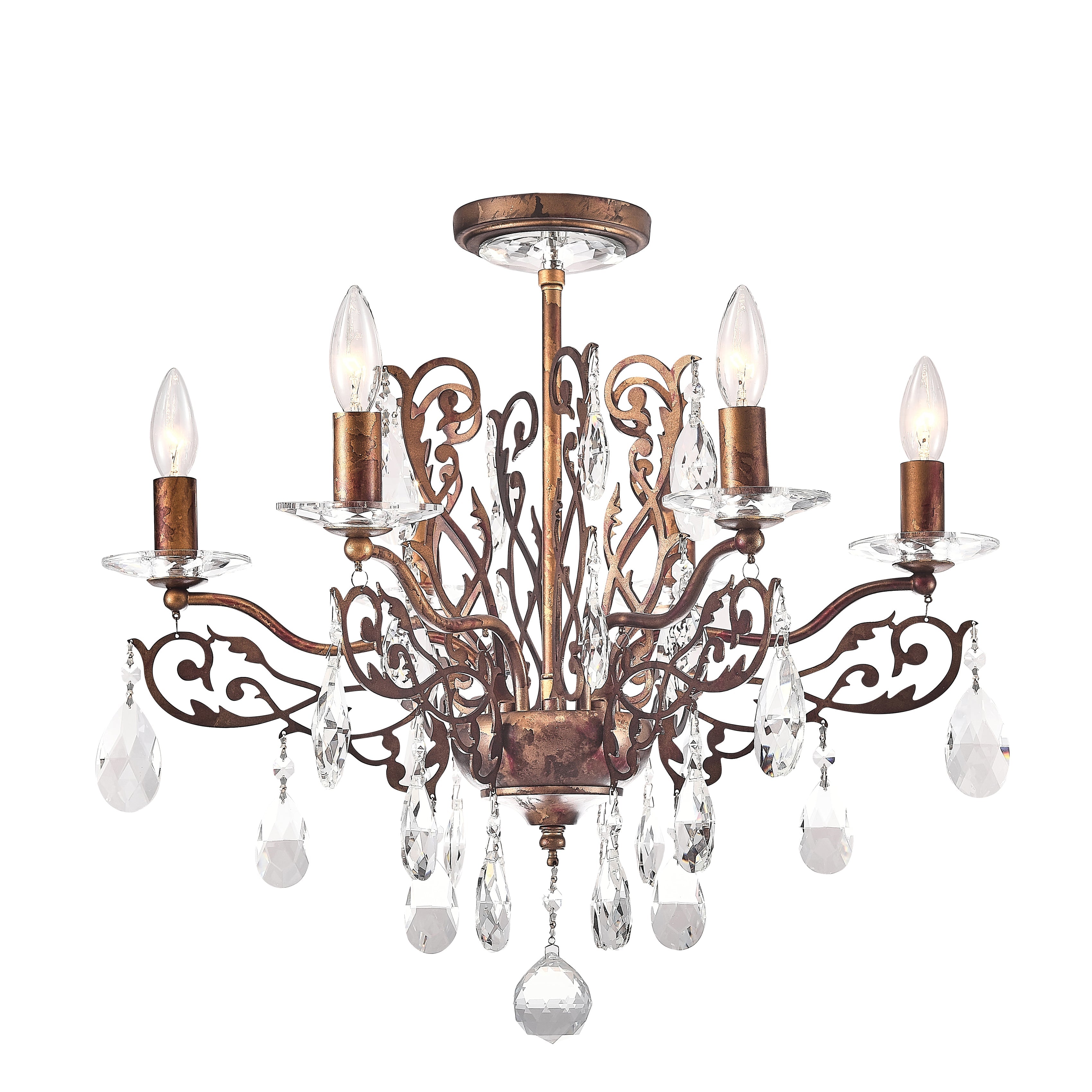Easton Scroll French Country Crystal Chandelier - Italian Concept - Size