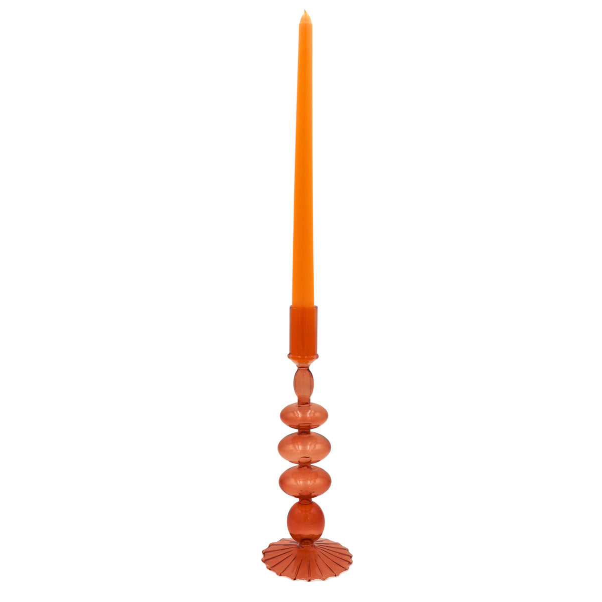 Café Brown Glass Candle Holders – Pair