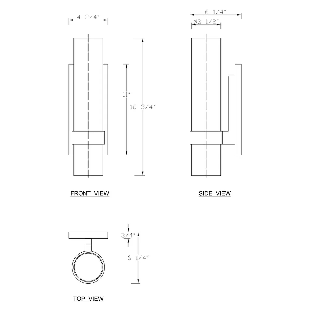 Armature Cylinder Clear Glass Wall Sconce - Italian Concept - 