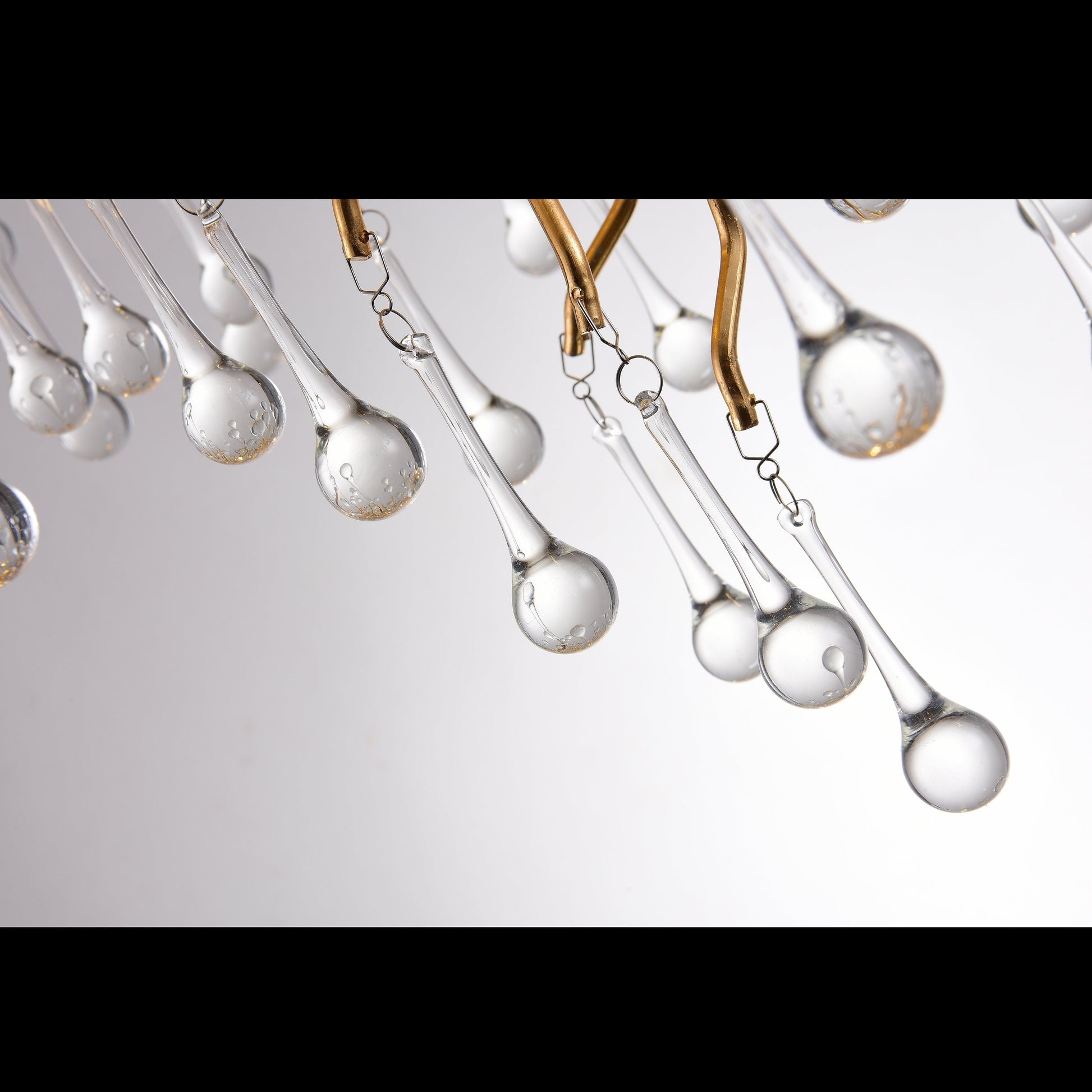 Le Saint Branching Brass Linear Teardrop Chandelier - Italian Concept