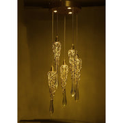 Organic Round Branching Brass Teardrop Pendant - Italian Concept