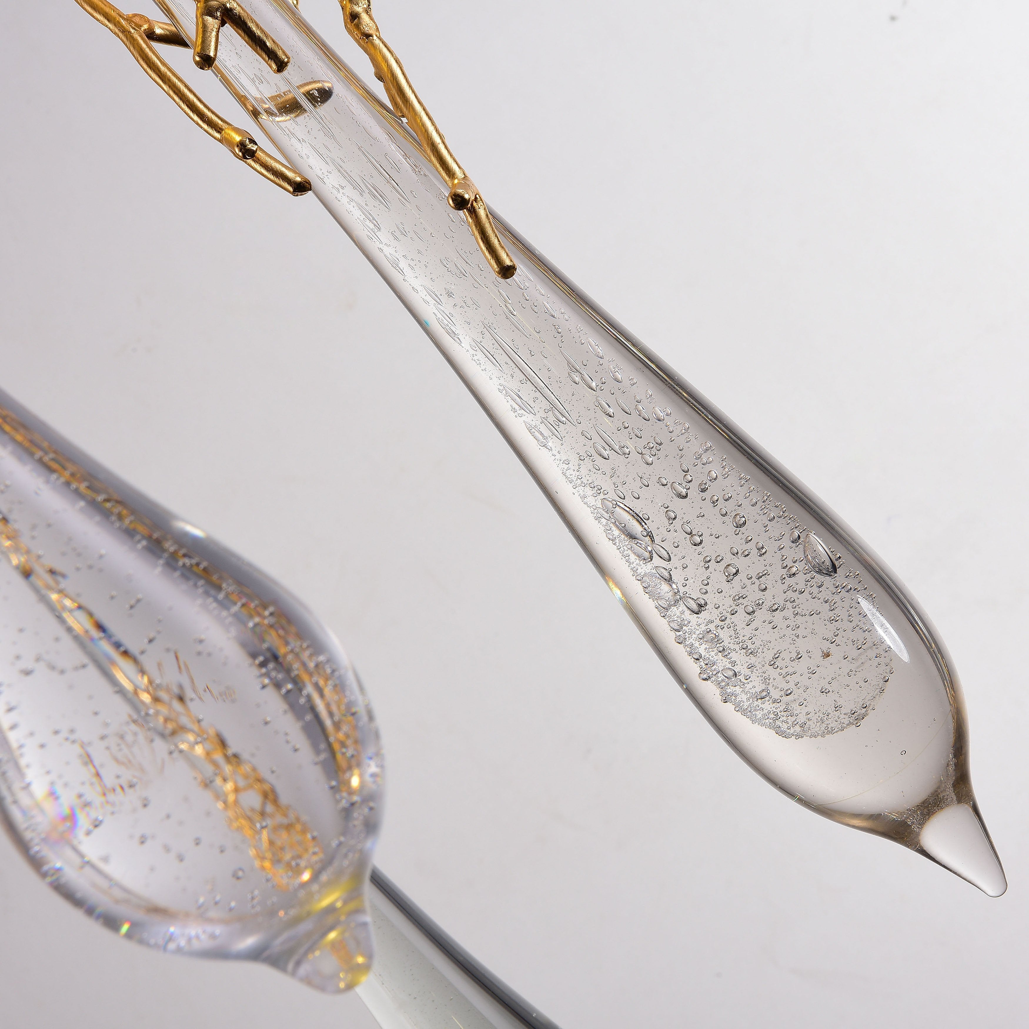 Organic Single Branching Brass Teardrop Pendant - Italian Concept