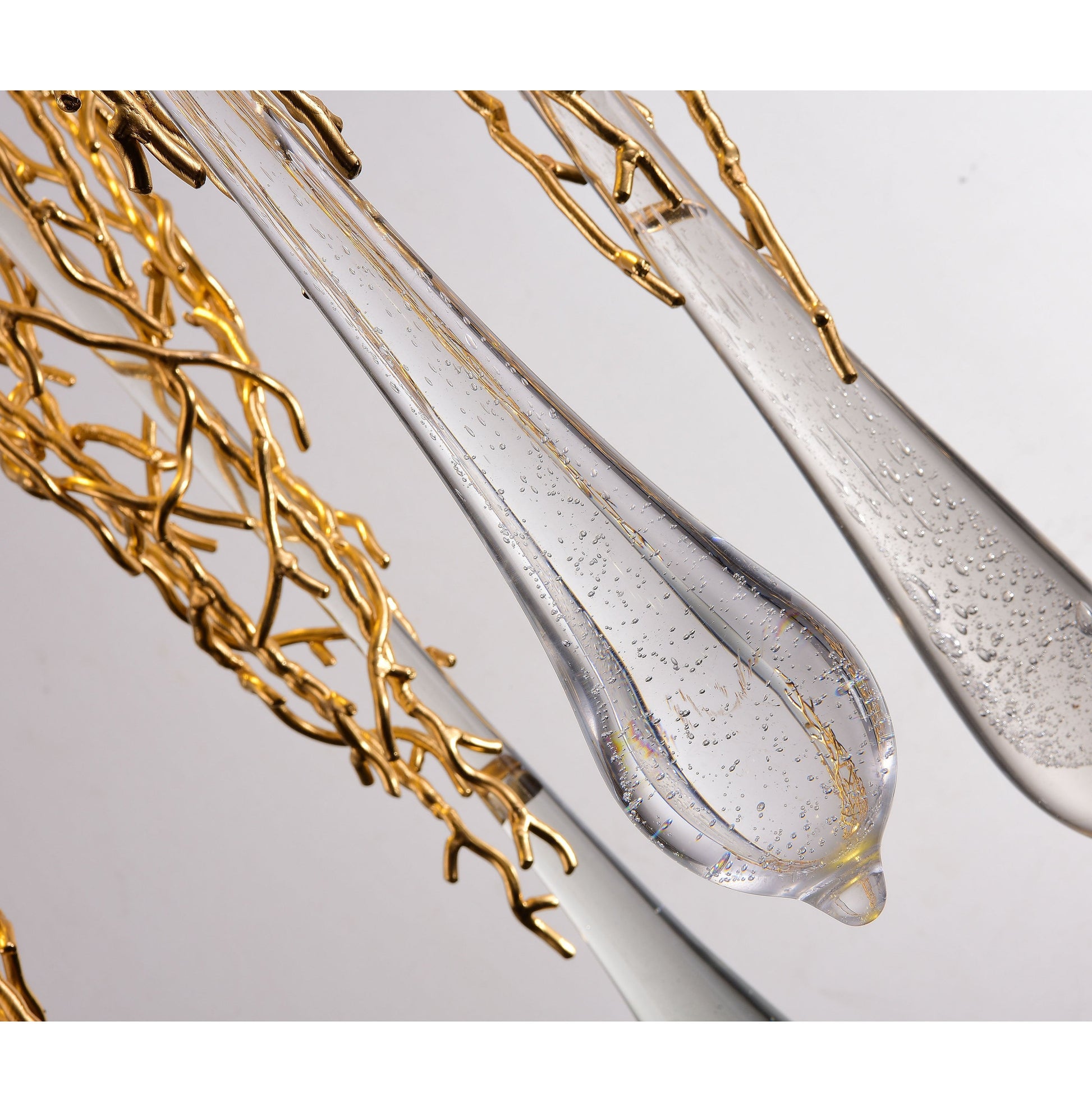 Organic Single Branching Brass Teardrop Pendant - Italian Concept