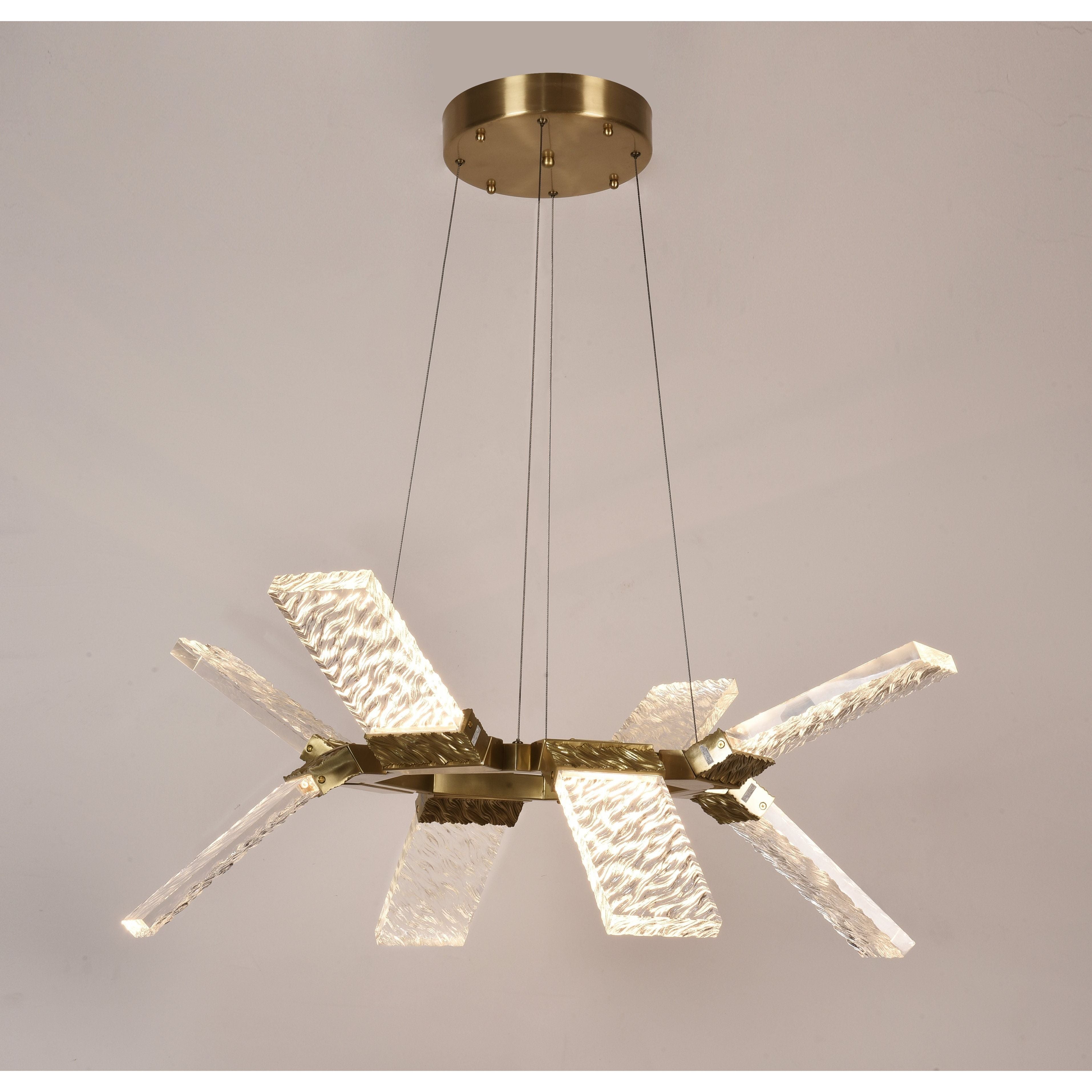 Aimee 1-Tier Angle LED Luxurious Glass Chandelier - Italian Concept - 