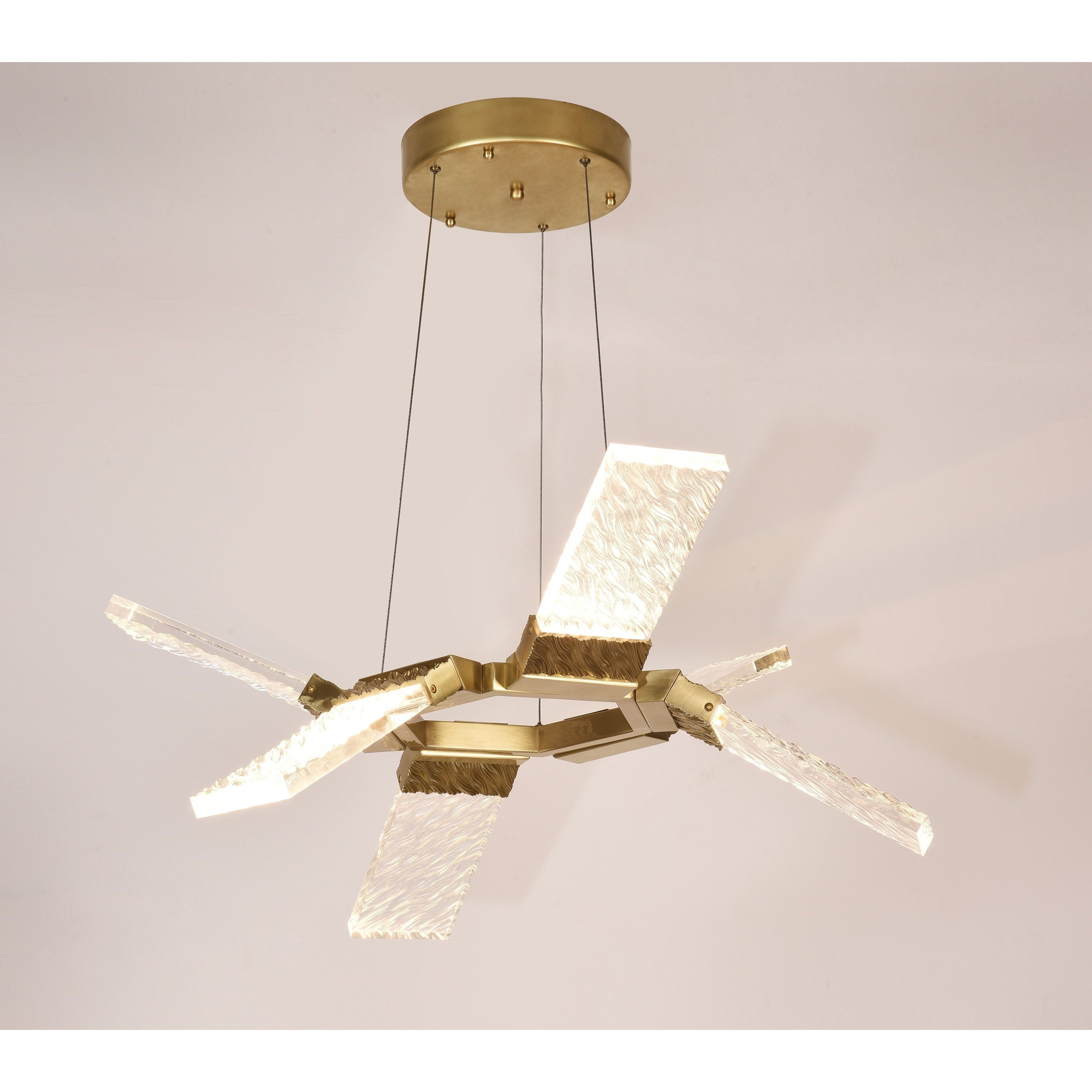 Aimee 1-Tier Angle LED Luxurious Glass Chandelier - Italian Concept - 