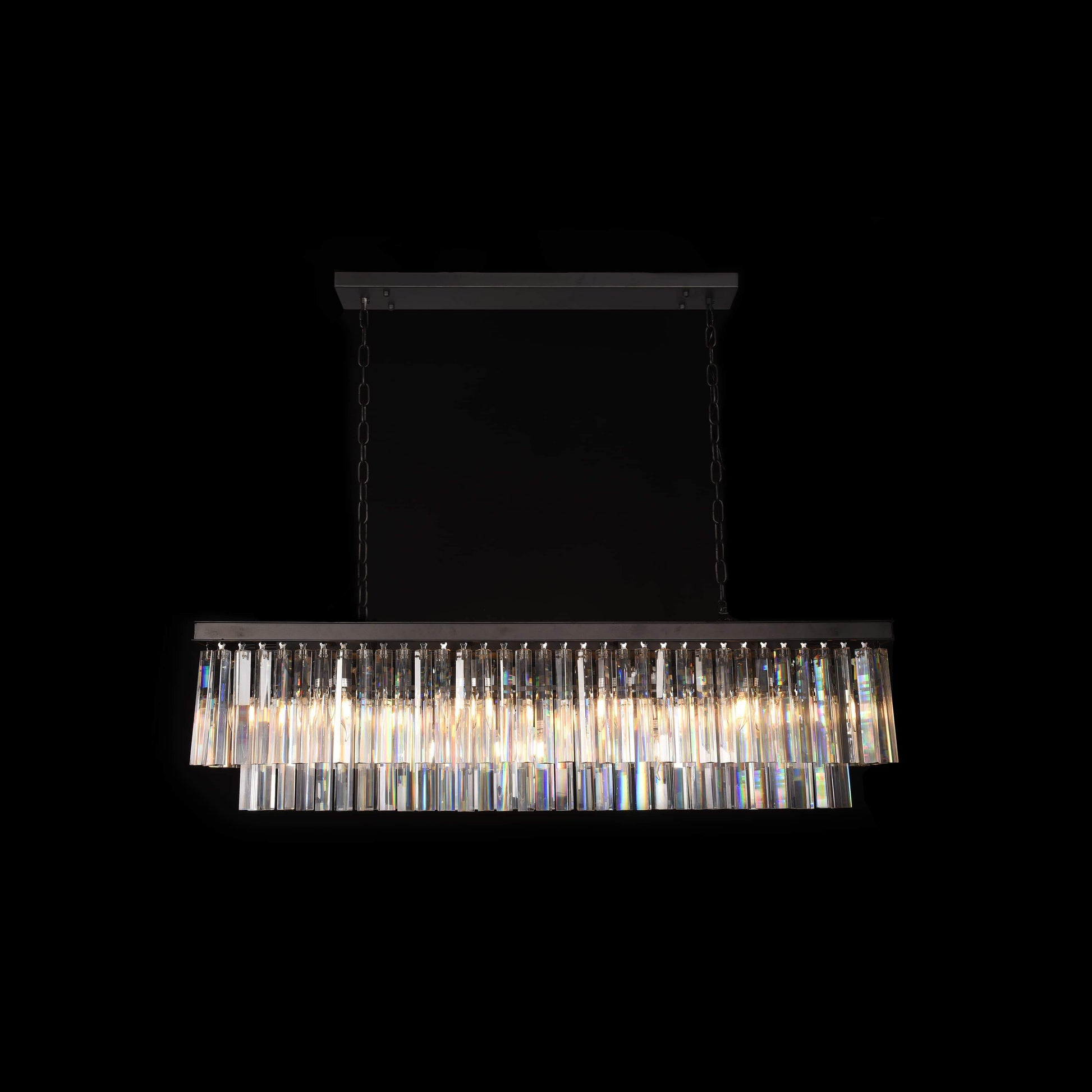 Apex Odeon Rectangular Fringe Crystal Chandelier - Italian Concept - 