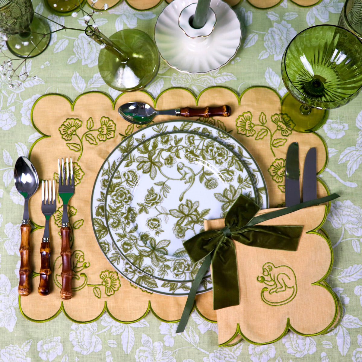Eden Flora Parlour Premium Linen Tablecloth