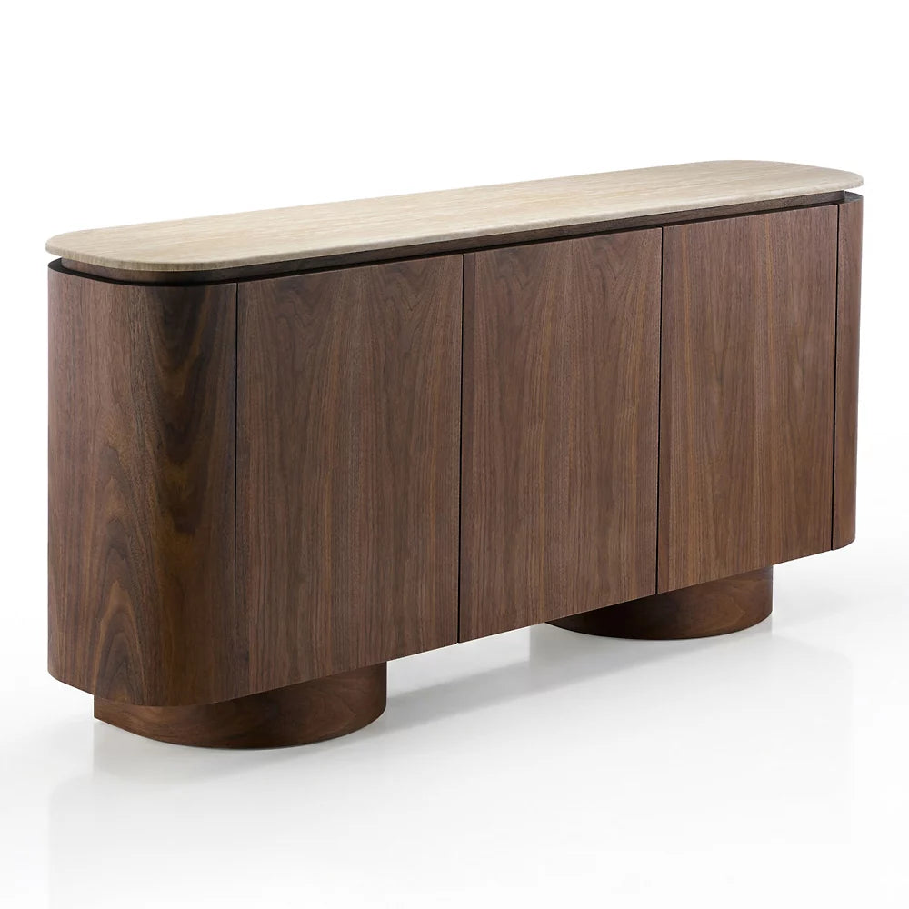 Valenza Walnut & Stone Sideboard