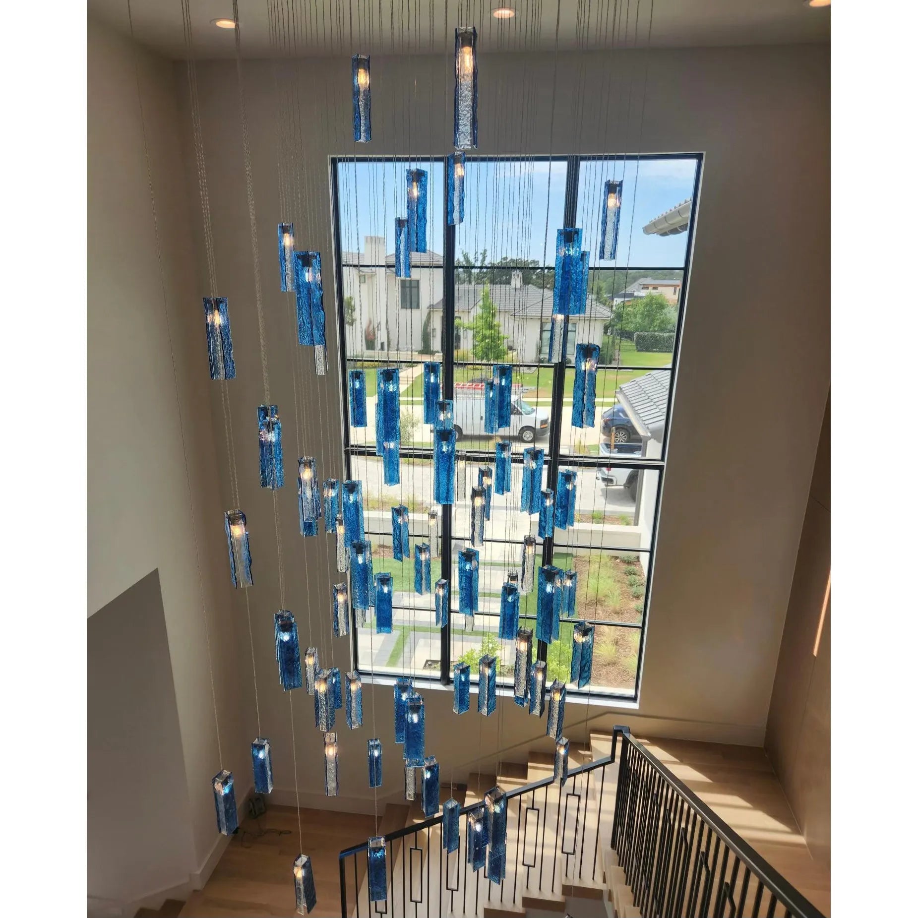 Rain Glass Tile Single Pendant Light - Italian Concept