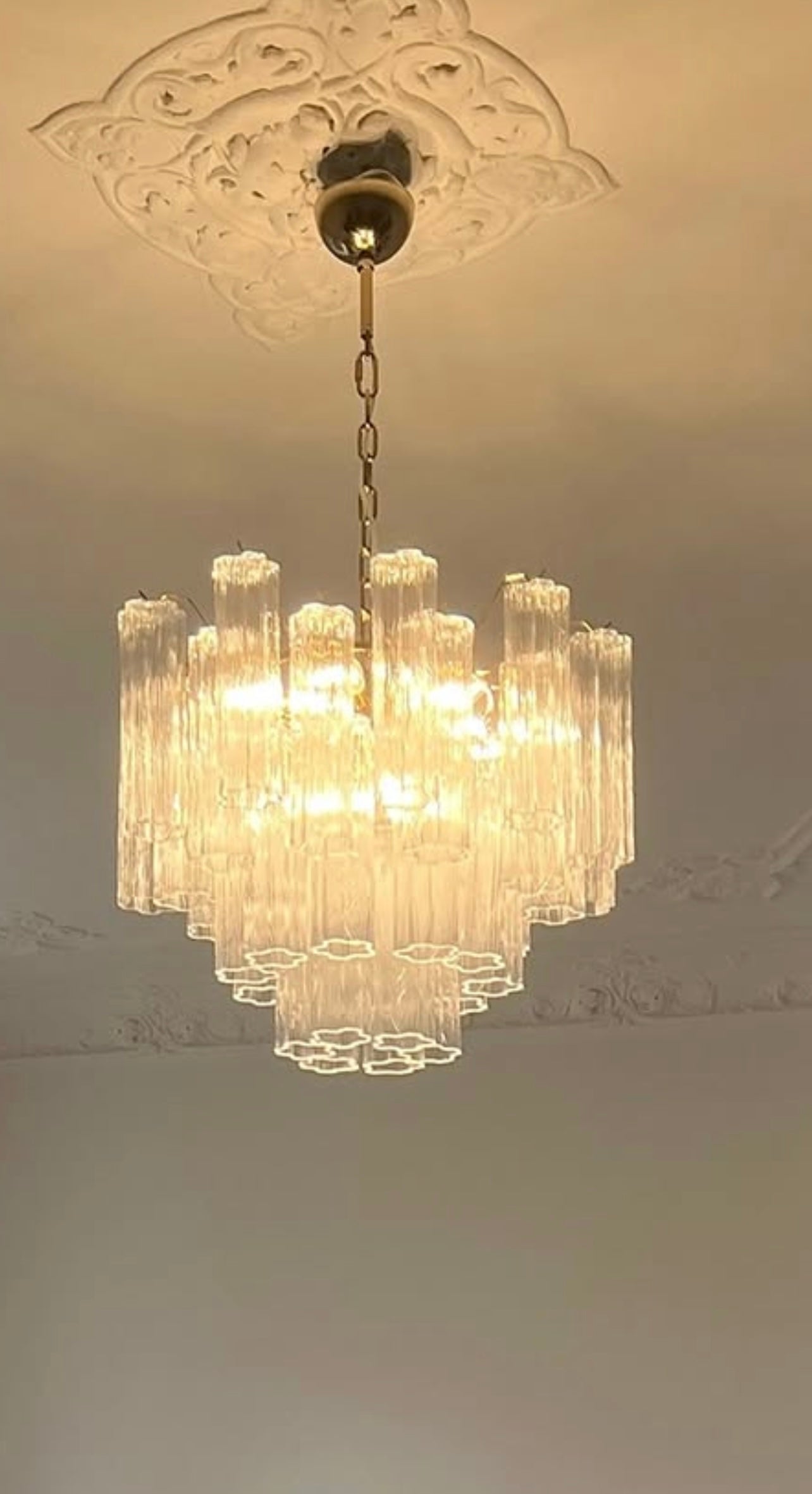 Caprice Semi-Transparent Tubular Glass Chandelier