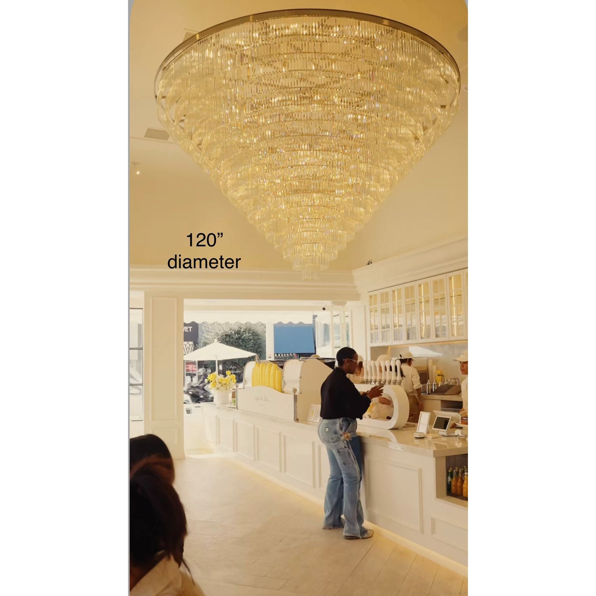 54" Wide Odeon Round Crystal Fringe Chandelier - Italian Concept