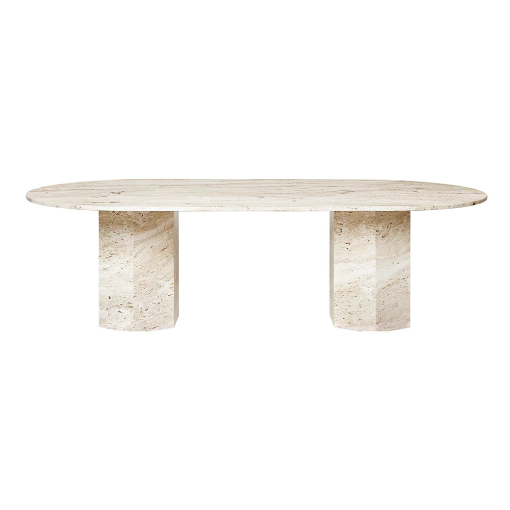 Aurelle Travertine Dining Table