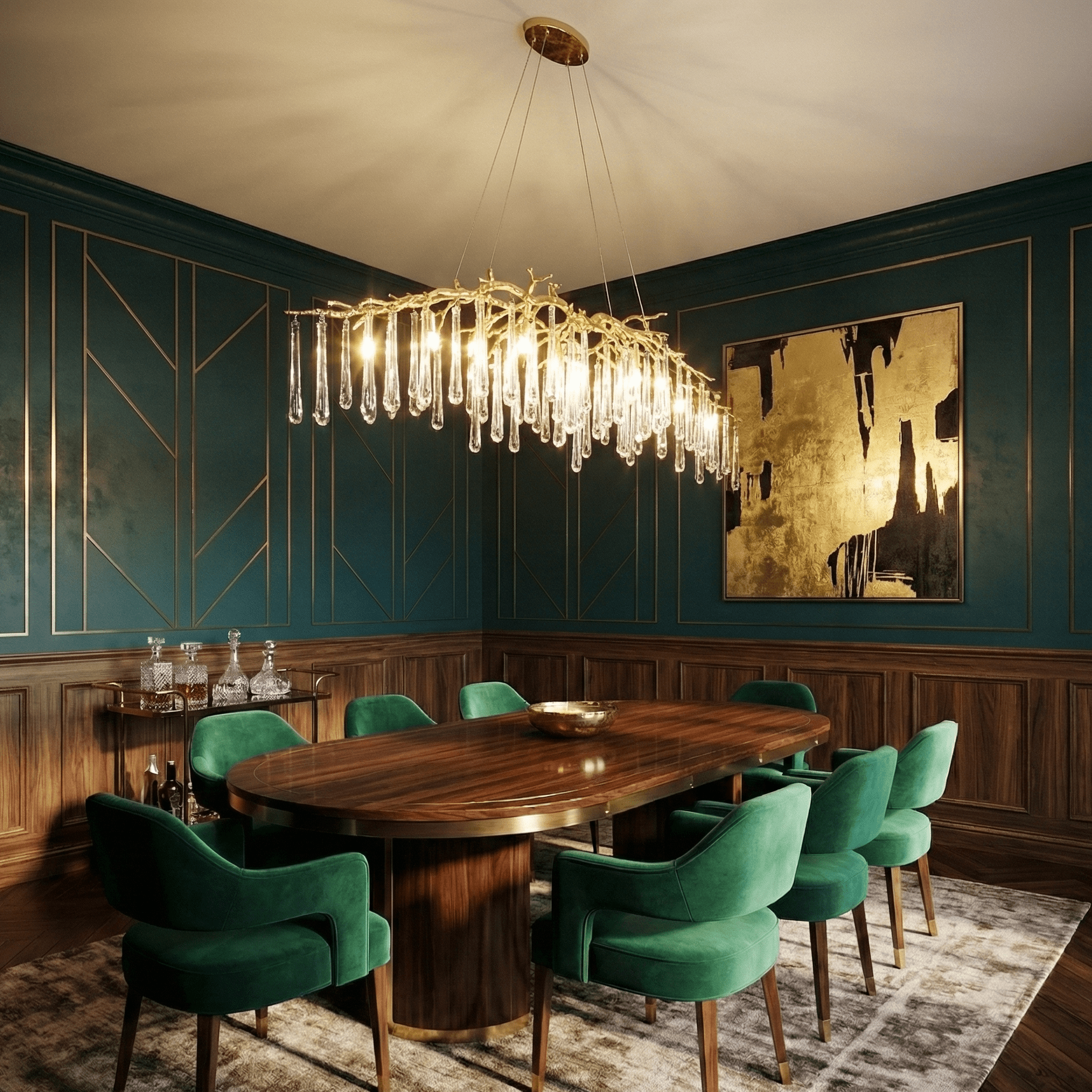 Livio Linear Organic Branching  Chandelier