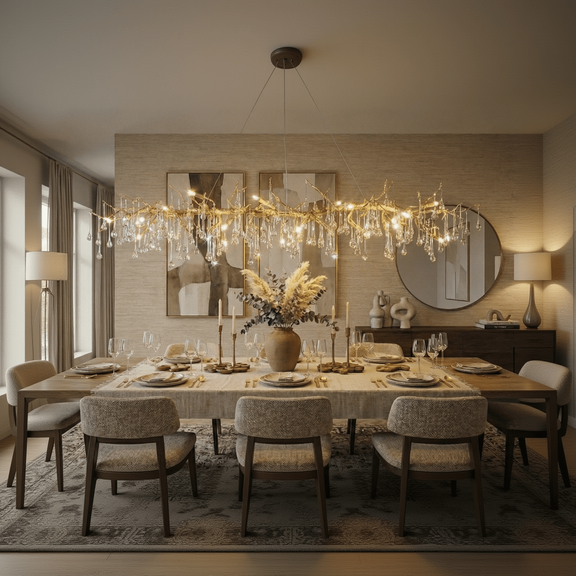 Livio Linear Organic Branching  Chandelier