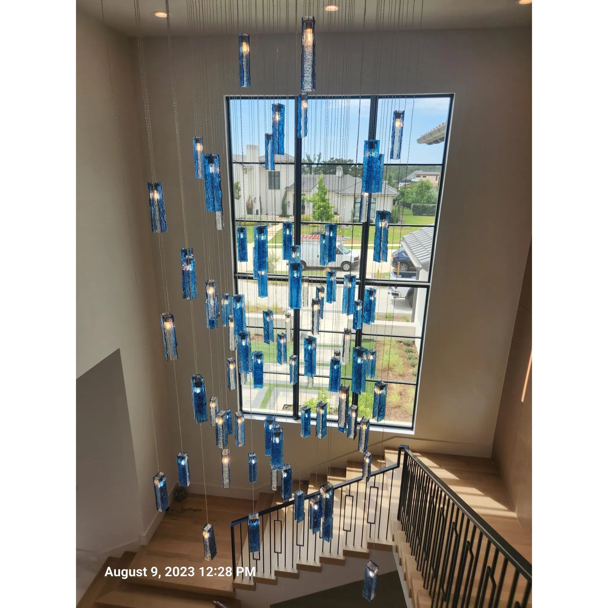 Rain Glass Tile Single Pendant Light - Italian Concept