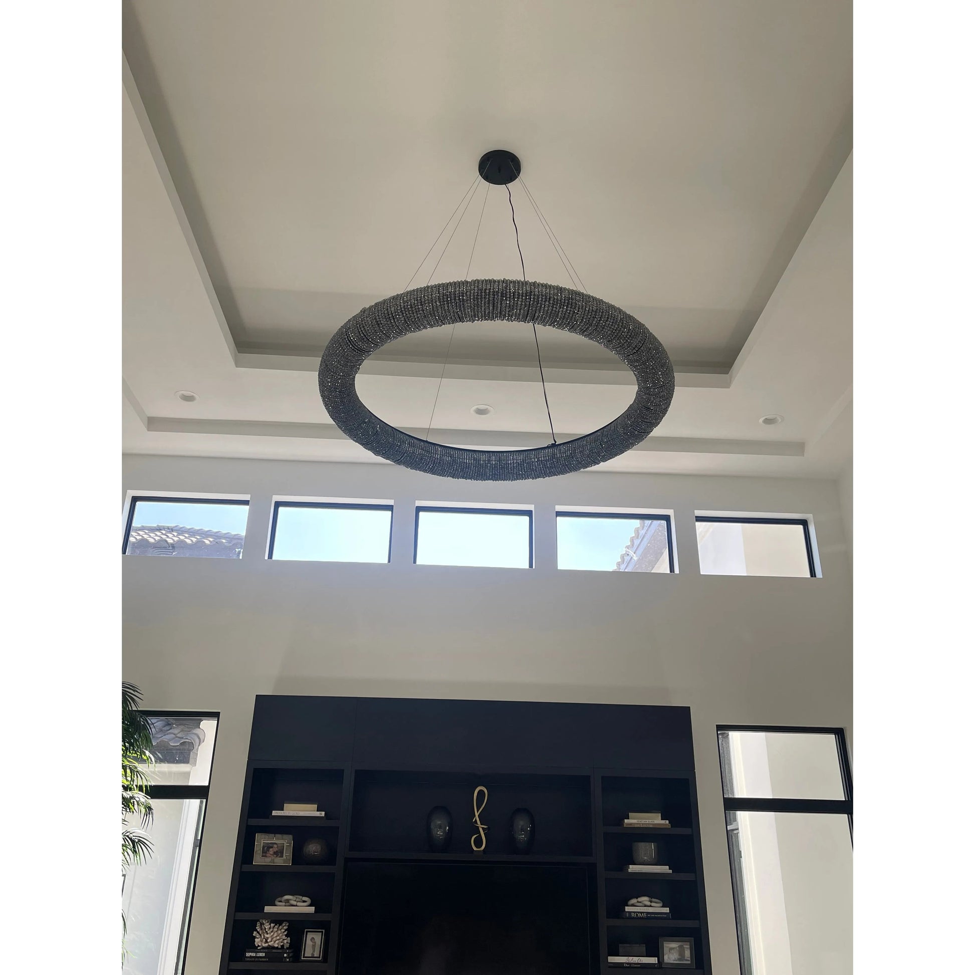 Empire Halo Round Crystal Ring Beaded Chandelier - Italian Concept