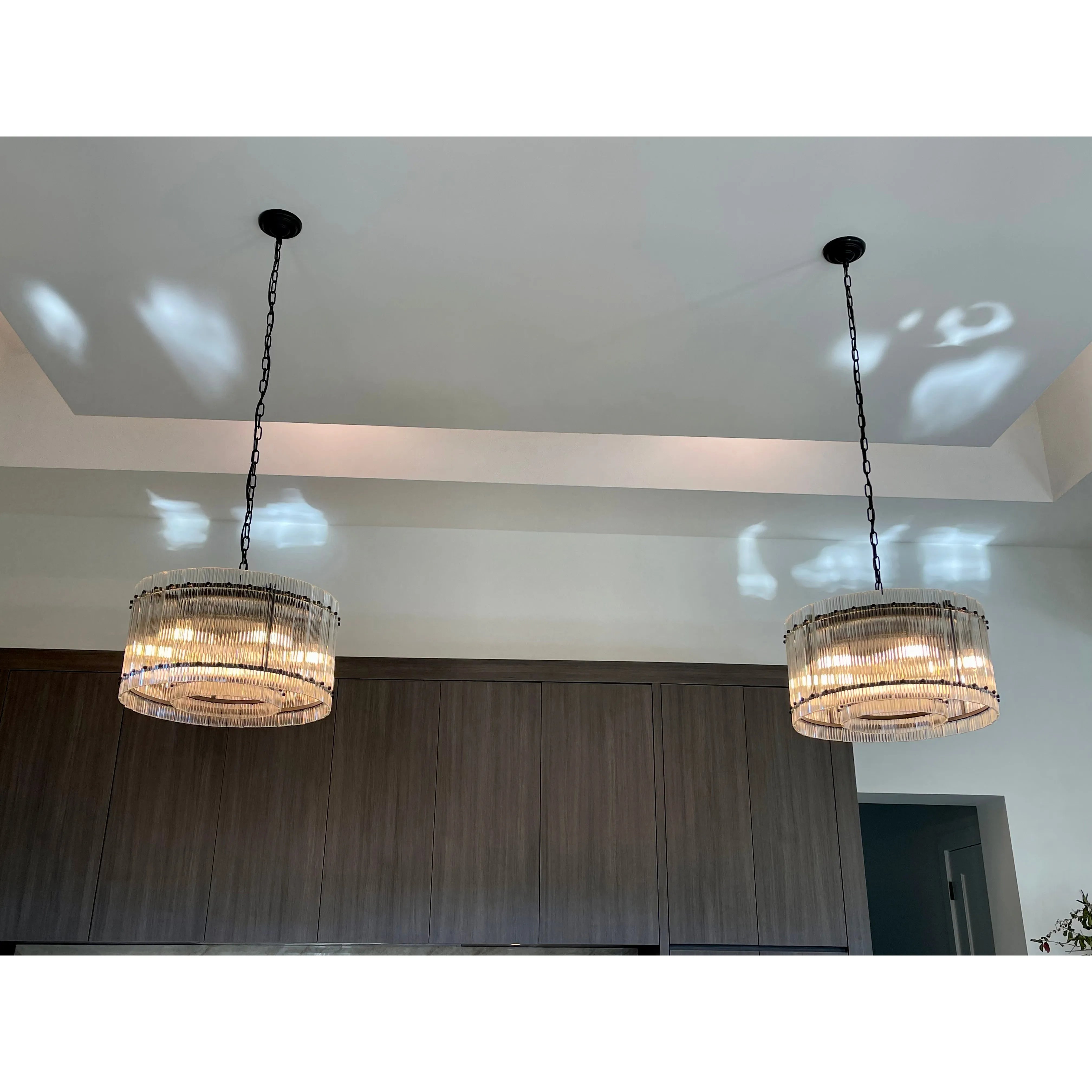 Carmel Round Ribbed Glass Chandelier - Italian Concept