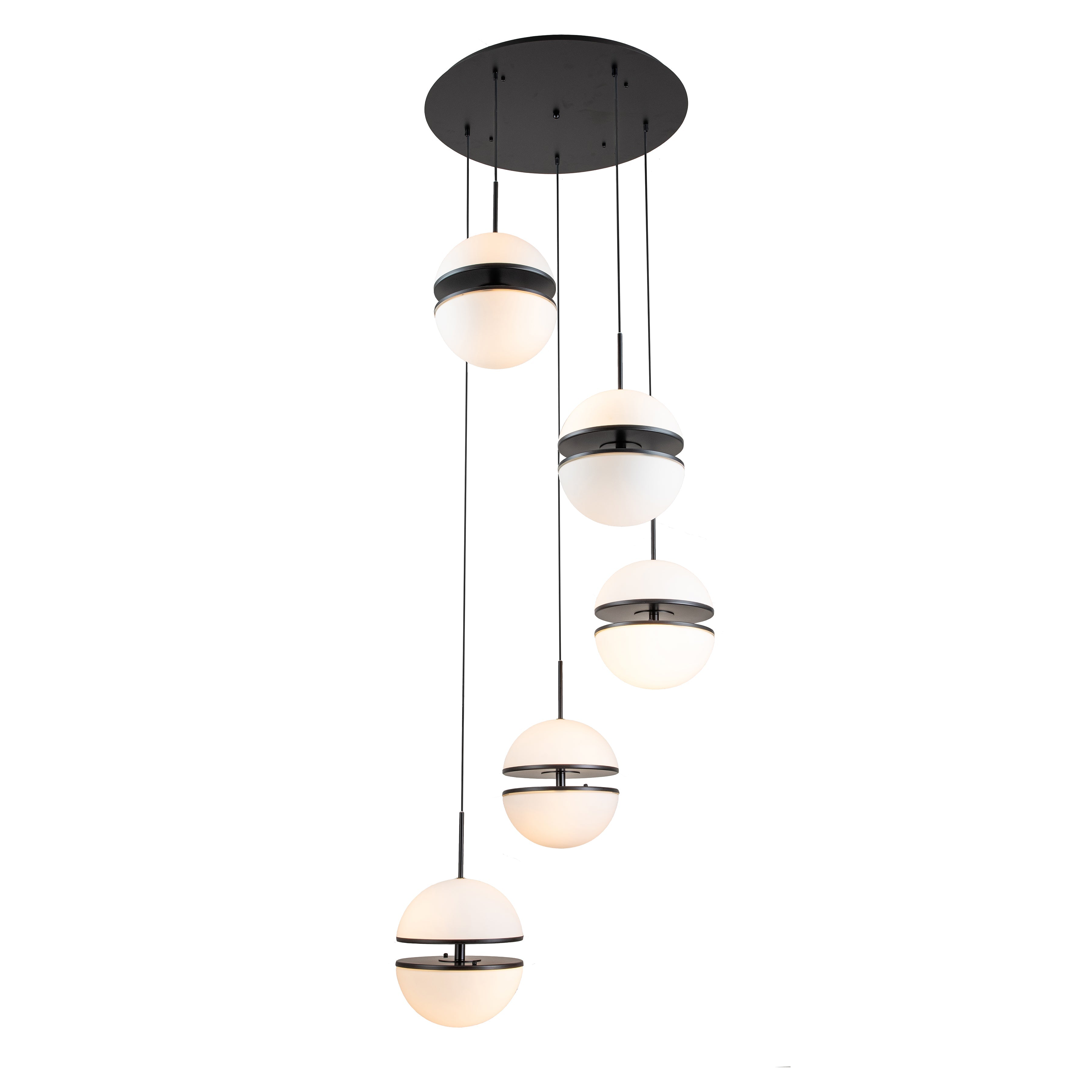 Half-Sphere Glass Globe Pendant Chandelier - Italian Concept - Size
