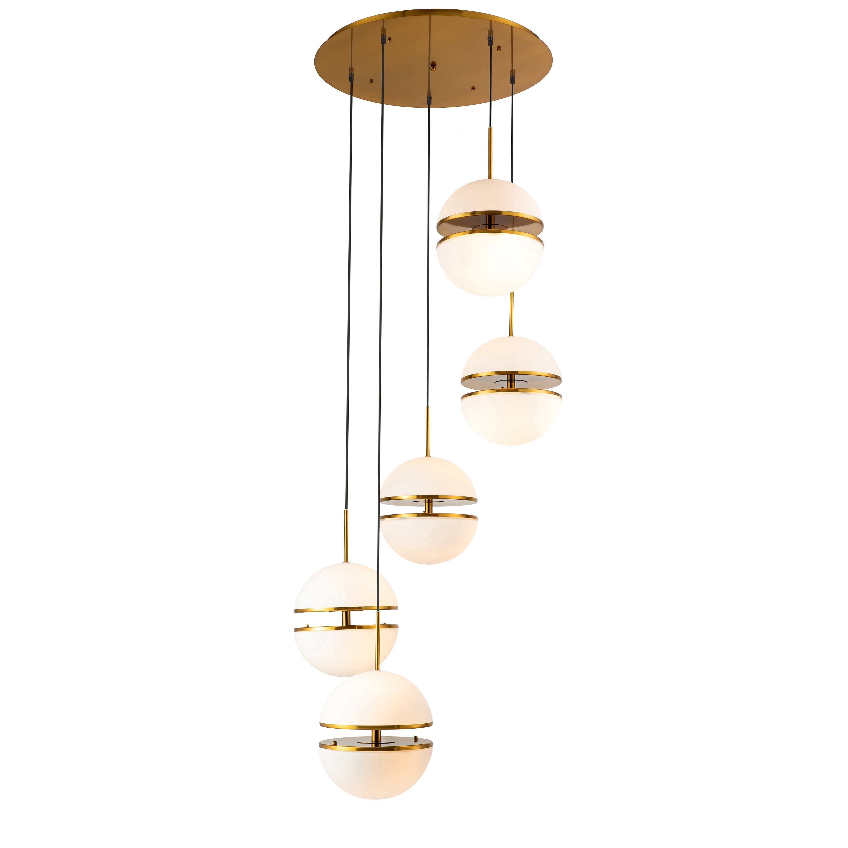 Half-Sphere Glass Globe Pendant Chandelier - Italian Concept - Size