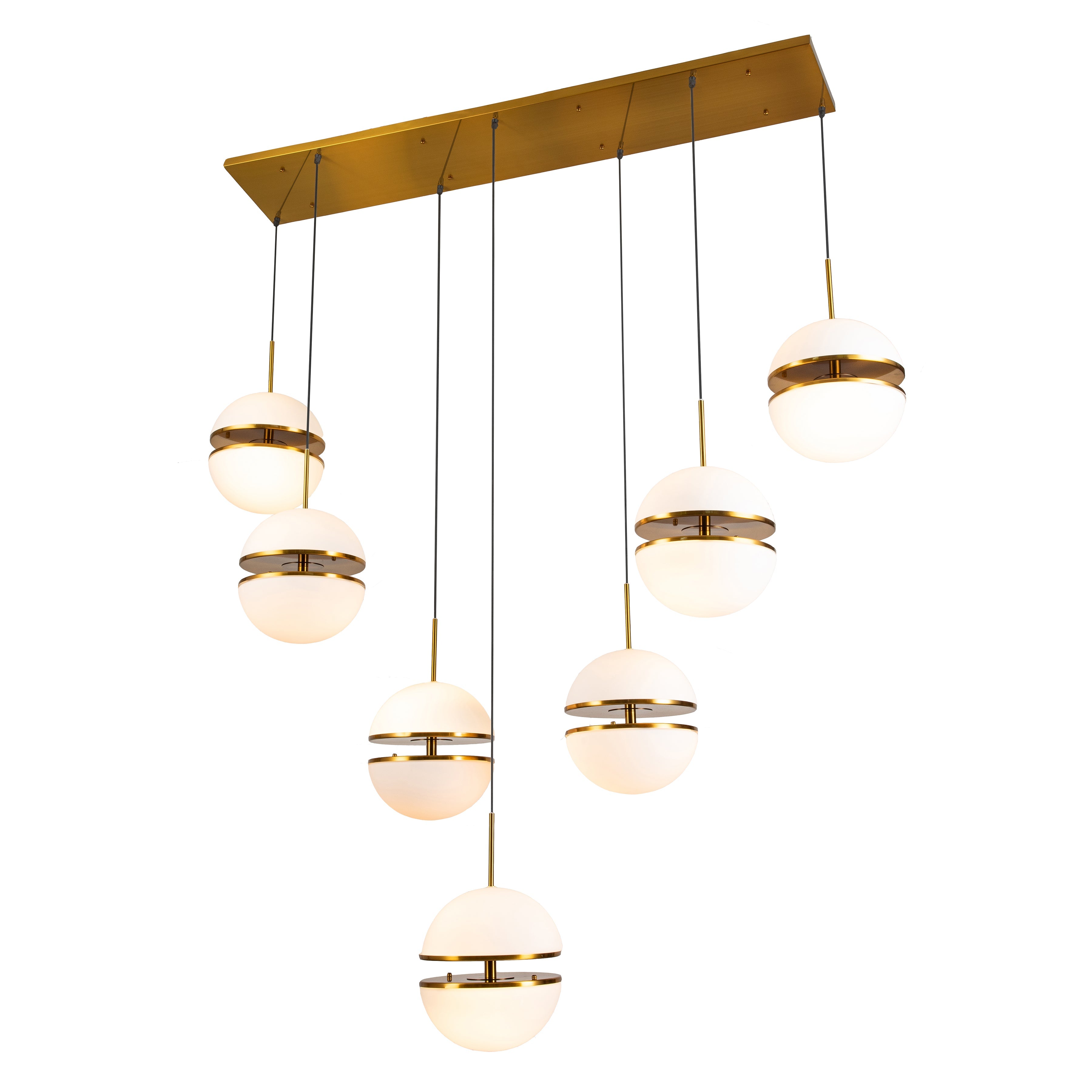 Half-Sphere Glass Globe Pendant Chandelier - Italian Concept - Size