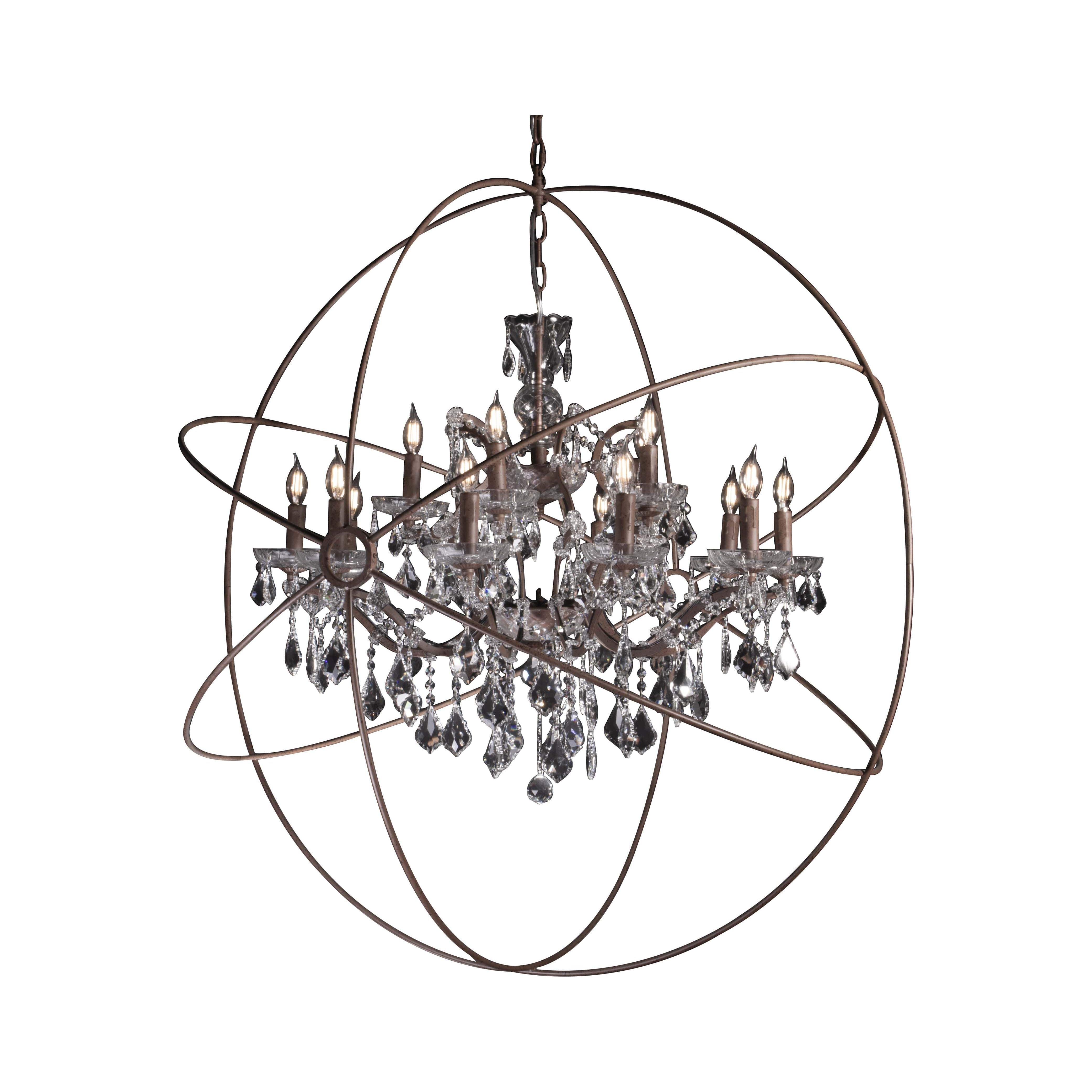 50 Light 80" MN Iron Orb Crystal Chandelier - Italian Concept - 